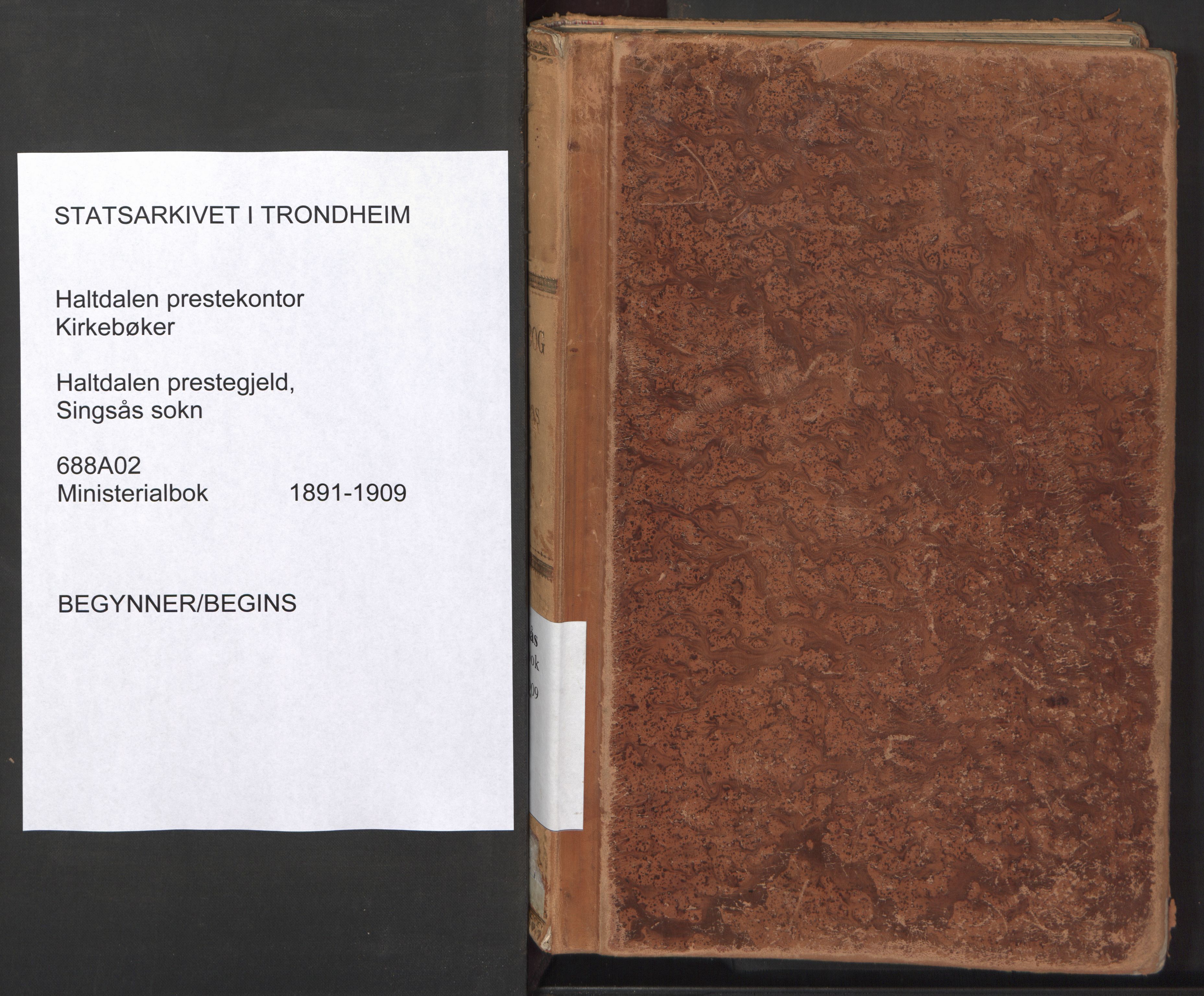 Ministerialprotokoller, klokkerbøker og fødselsregistre - Sør-Trøndelag, AV/SAT-A-1456/688/L1025: Parish register (official) no. 688A02, 1891-1909