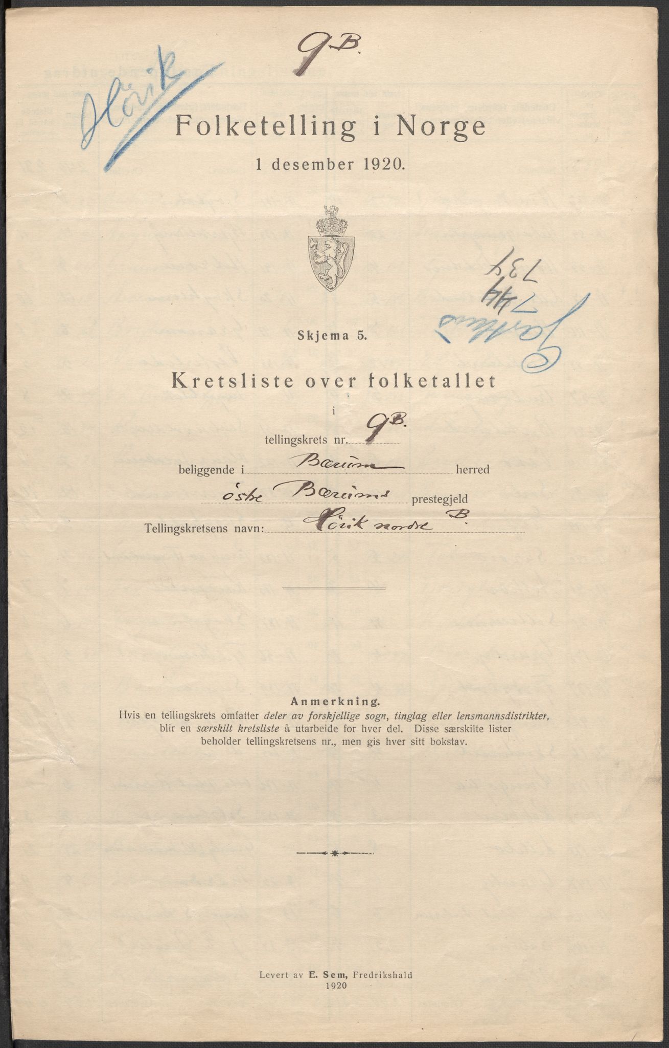 SAO, 1920 census for Bærum, 1920, p. 39