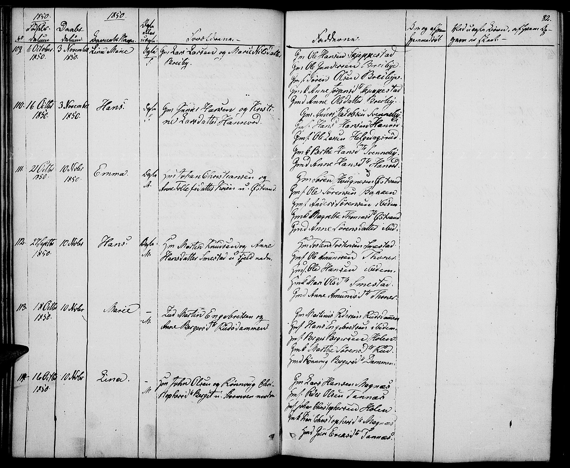 Nord-Odal prestekontor, AV/SAH-PREST-032/H/Ha/Haa/L0002: Parish register (official) no. 2, 1839-1850, p. 82