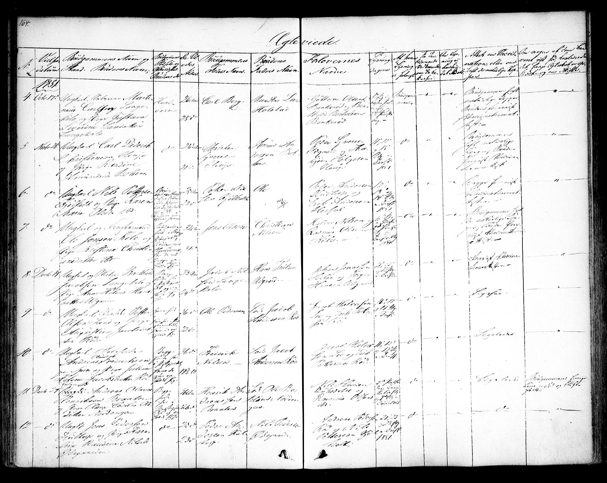 Hvaler prestekontor Kirkebøker, SAO/A-2001/F/Fa/L0006: Parish register (official) no. I 6, 1846-1863, p. 164