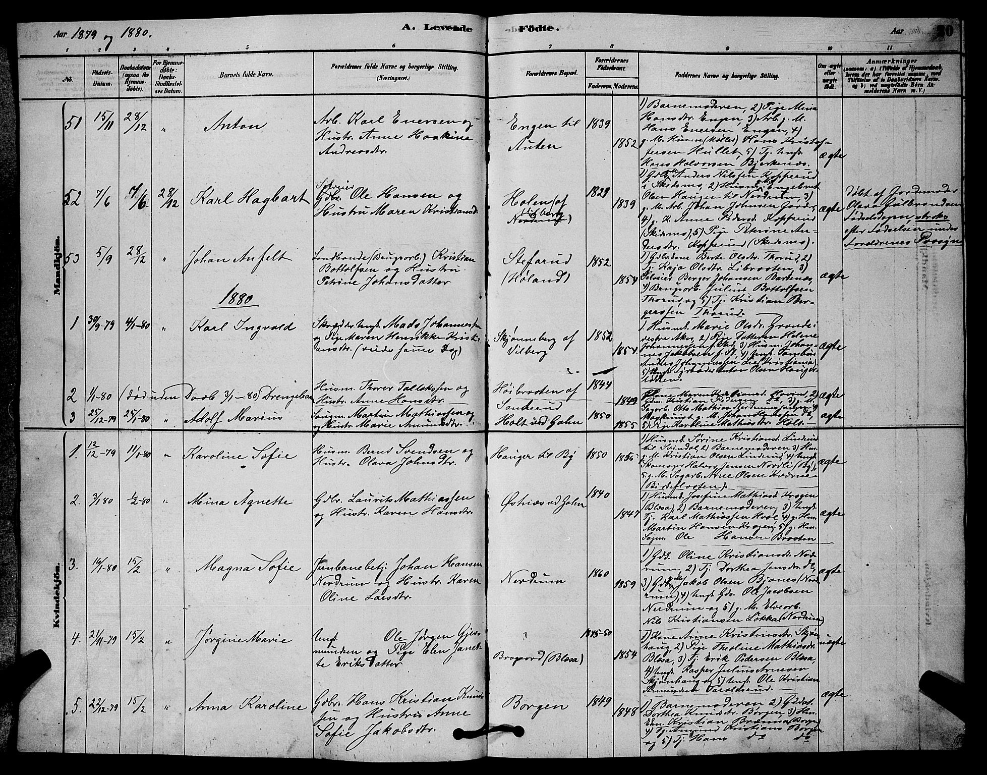 Fet prestekontor Kirkebøker, AV/SAO-A-10370a/G/Ga/L0006: Parish register (copy) no. I 6, 1878-1891, p. 20