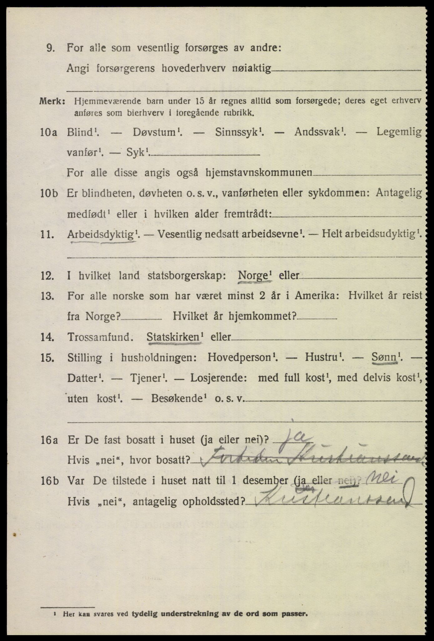 SAK, 1920 census for Spangereid, 1920, p. 1732