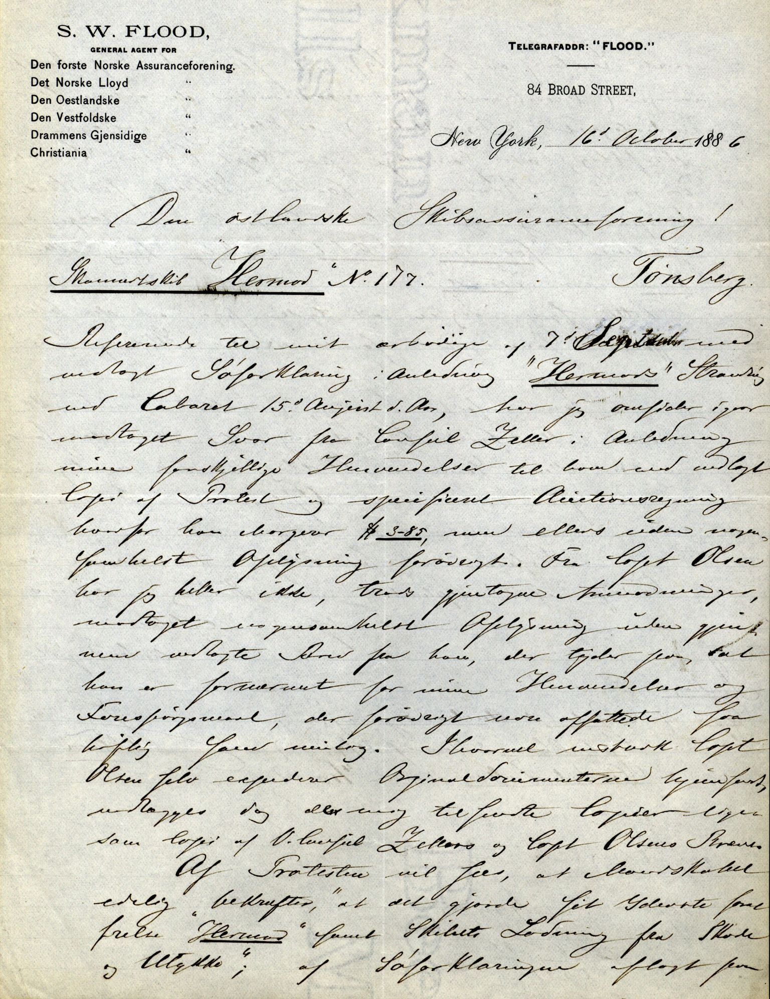 Pa 63 - Østlandske skibsassuranceforening, VEMU/A-1079/G/Ga/L0019/0012: Havaridokumenter / Activ, Ørnen, Hermod, Erato, Herman Lehmkuhl, 1886, p. 13