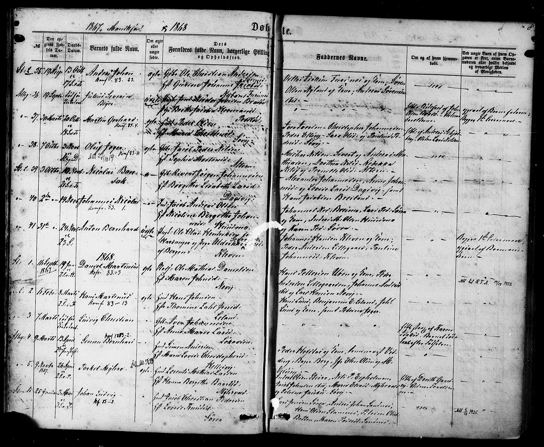 Ministerialprotokoller, klokkerbøker og fødselsregistre - Nordland, AV/SAT-A-1459/830/L0449: Parish register (official) no. 830A13, 1866-1886, p. 8