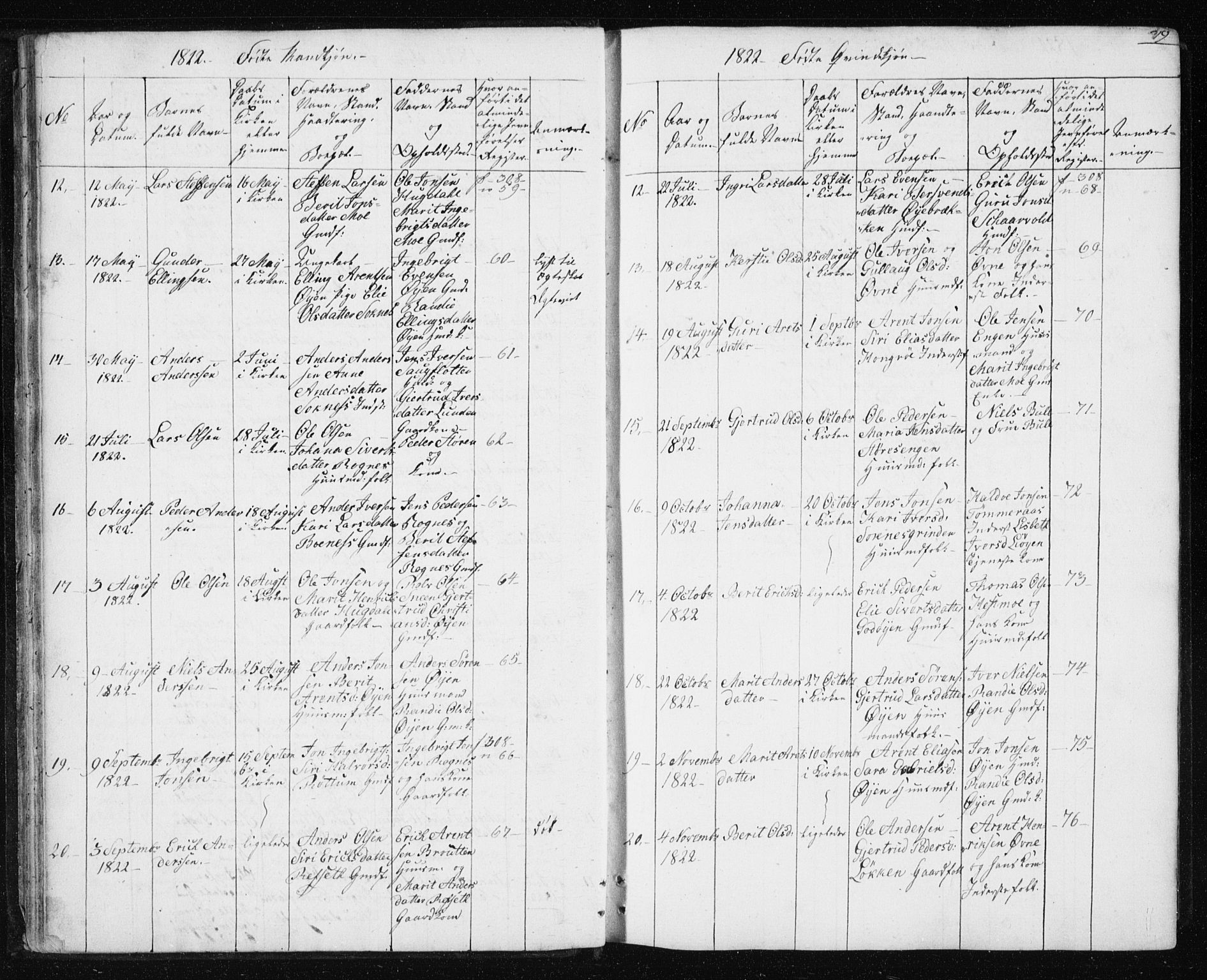 Ministerialprotokoller, klokkerbøker og fødselsregistre - Sør-Trøndelag, AV/SAT-A-1456/687/L1017: Parish register (copy) no. 687C01, 1816-1837, p. 19