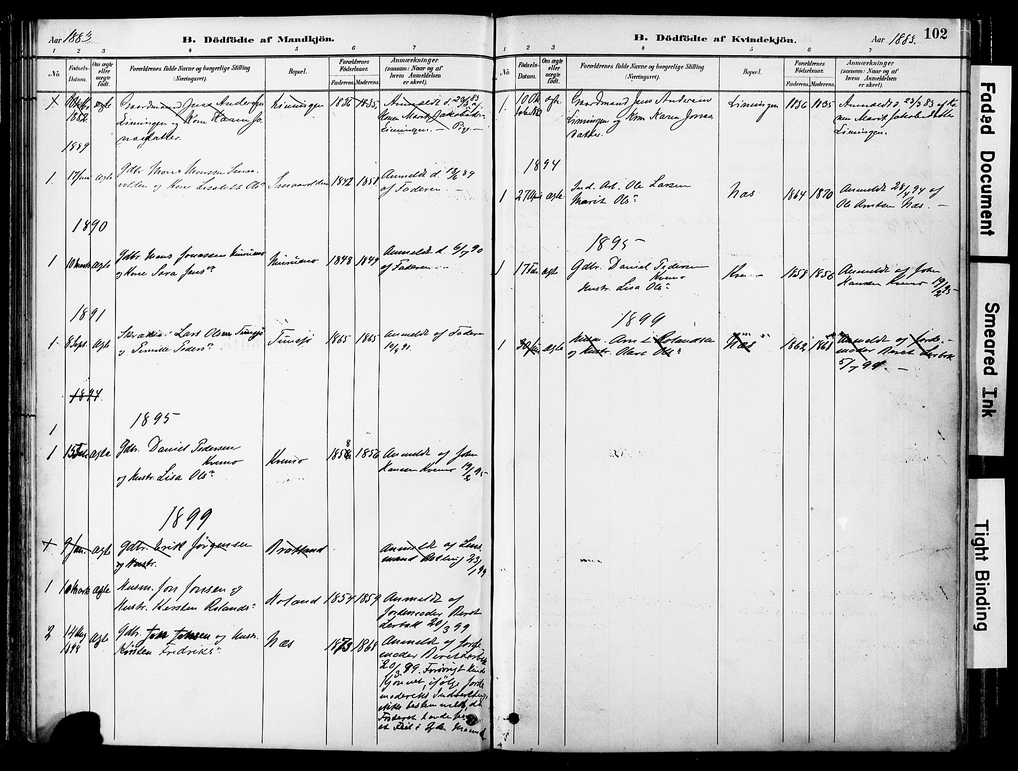 Ministerialprotokoller, klokkerbøker og fødselsregistre - Nord-Trøndelag, SAT/A-1458/755/L0494: Parish register (official) no. 755A03, 1882-1902, p. 102