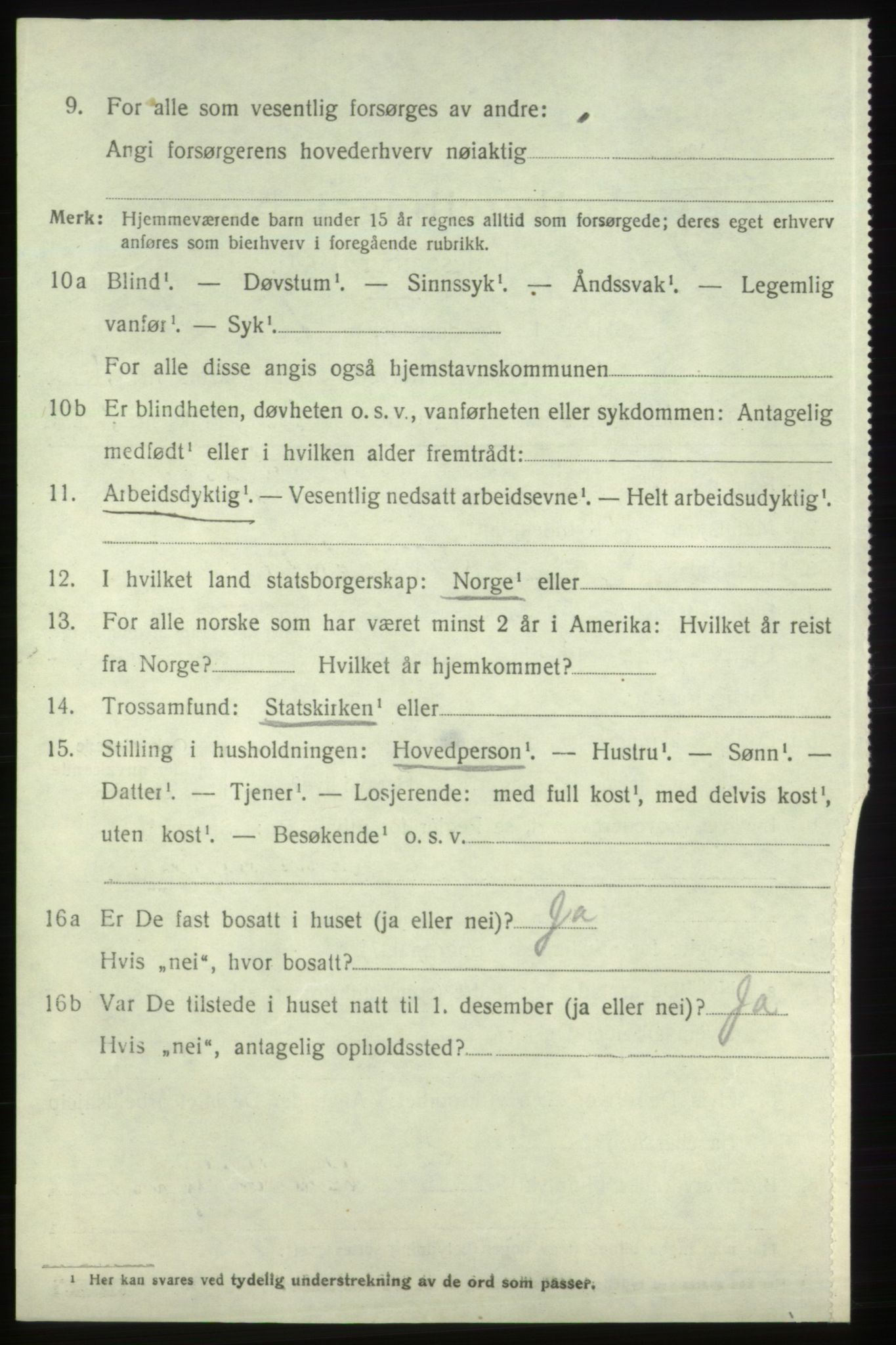 SAB, 1920 census for Fjelberg, 1920, p. 1554