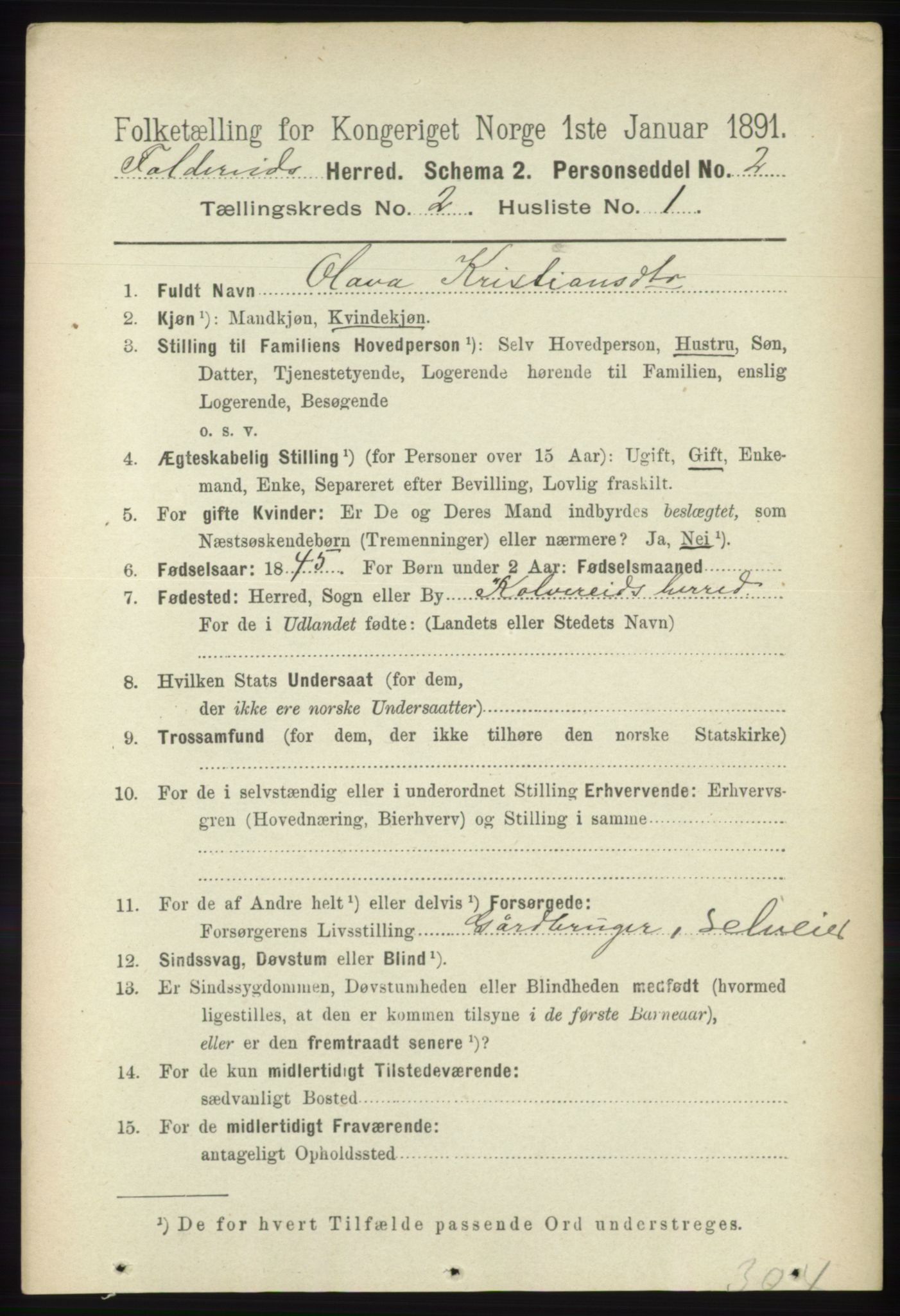 RA, 1891 census for 1753 Foldereid, 1891, p. 858