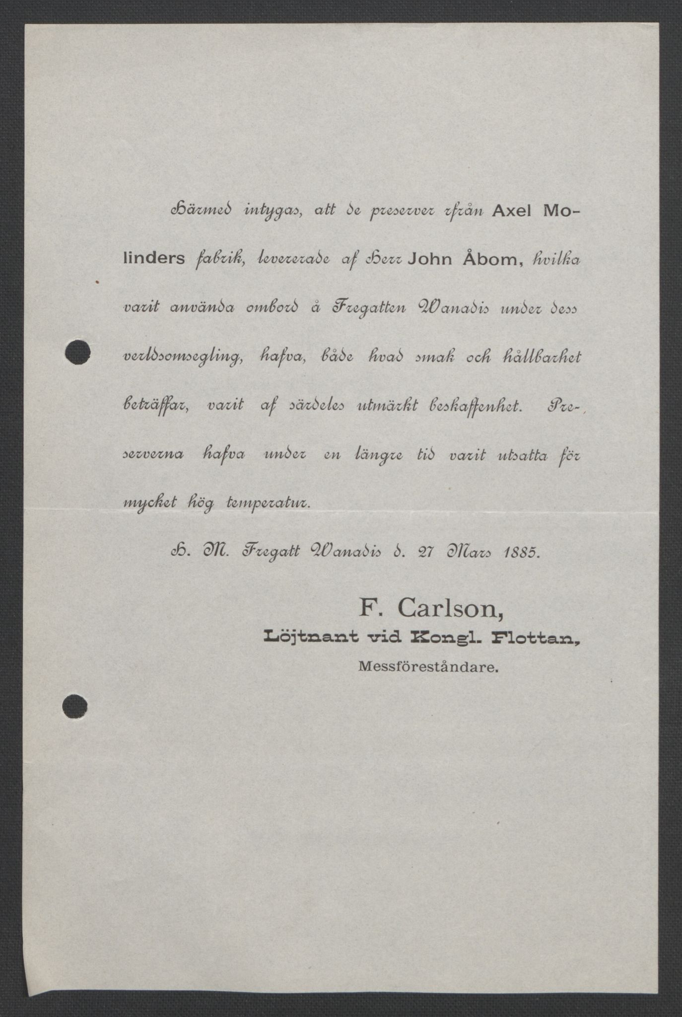 Arbeidskomitéen for Fridtjof Nansens polarekspedisjon, AV/RA-PA-0061/D/L0004: Innk. brev og telegrammer vedr. proviant og utrustning, 1892-1893, p. 129