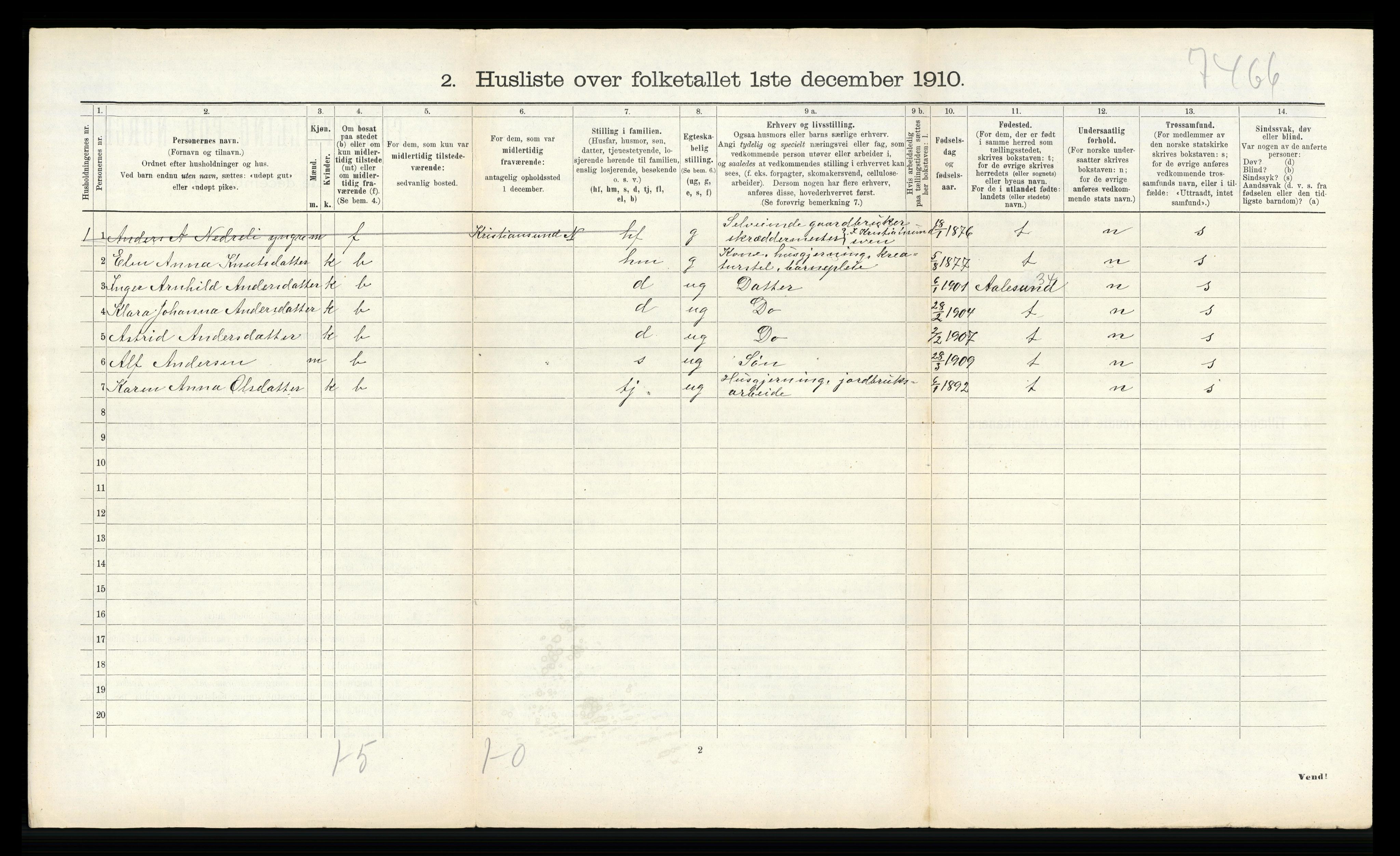 RA, 1910 census for Bolsøy, 1910, p. 962