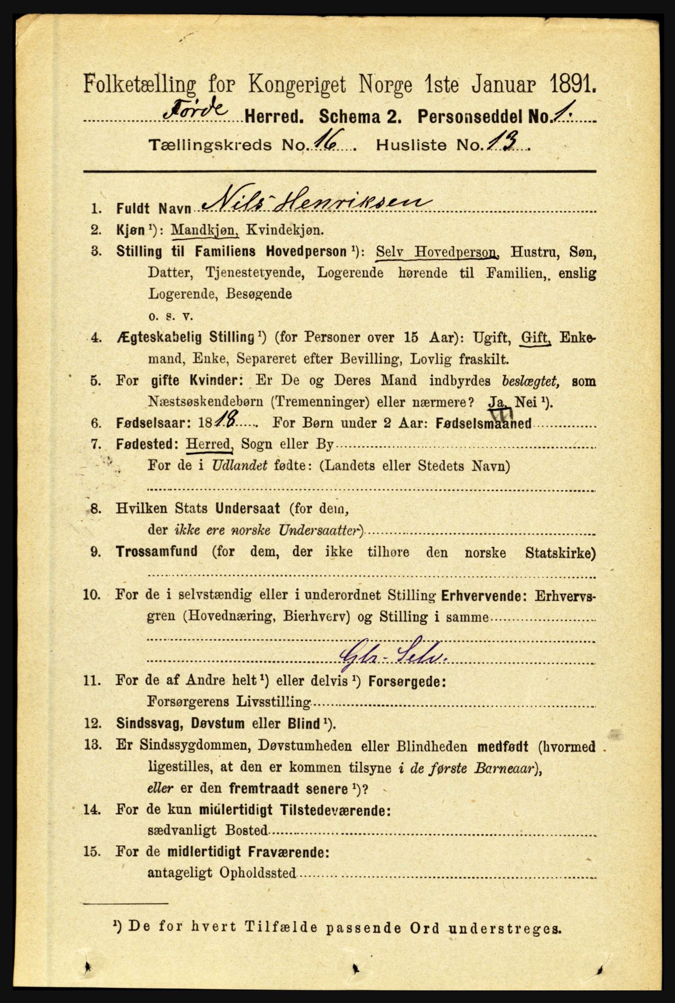 RA, 1891 census for 1432 Førde, 1891, p. 5900