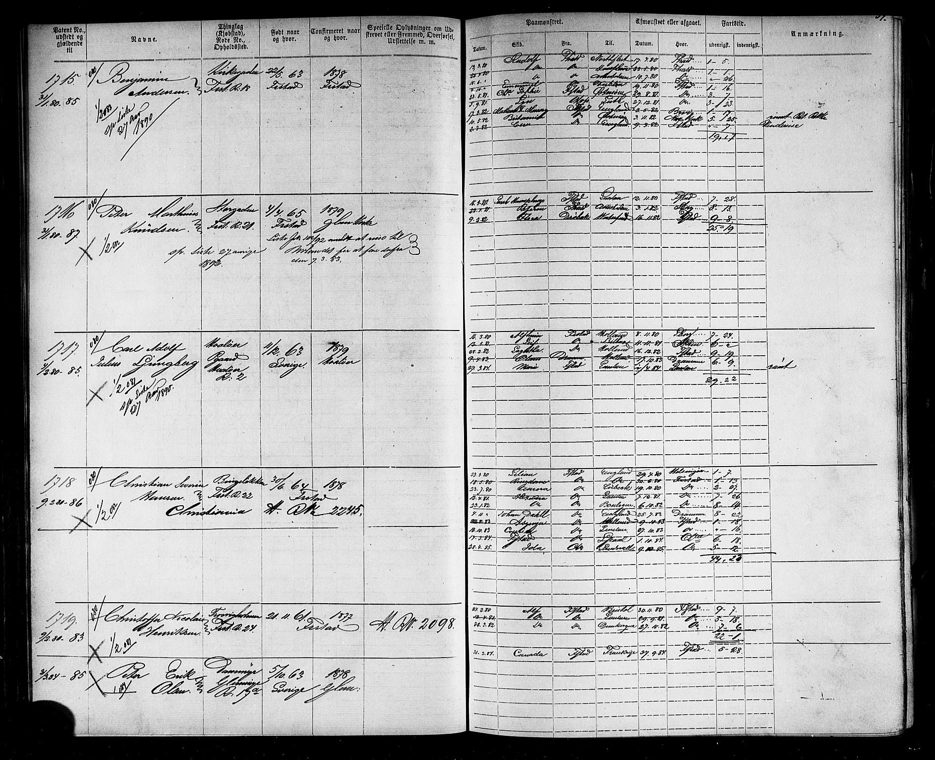 Fredrikstad mønstringskontor, AV/SAO-A-10569b/F/Fc/Fca/L0005: Annotasjonsrulle, 1884-1899, p. 57