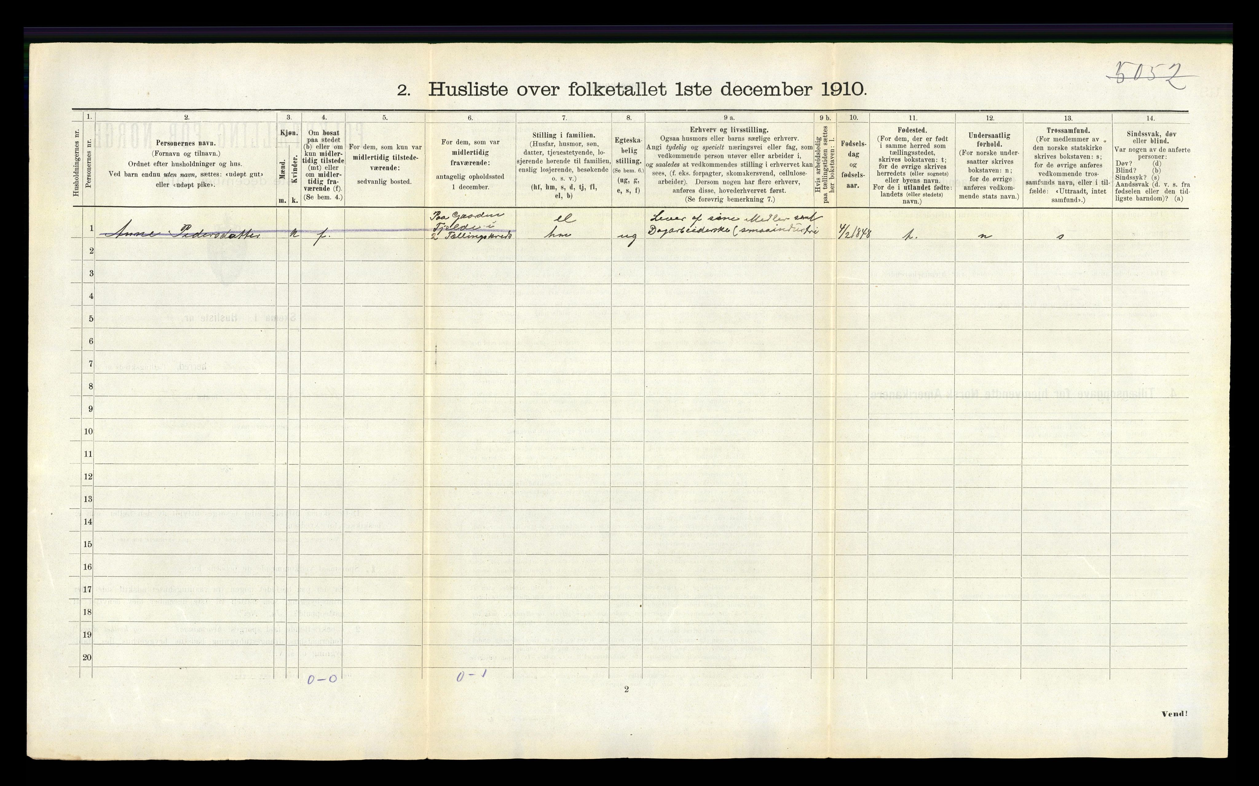 RA, 1910 census for Nesset, 1910, p. 180