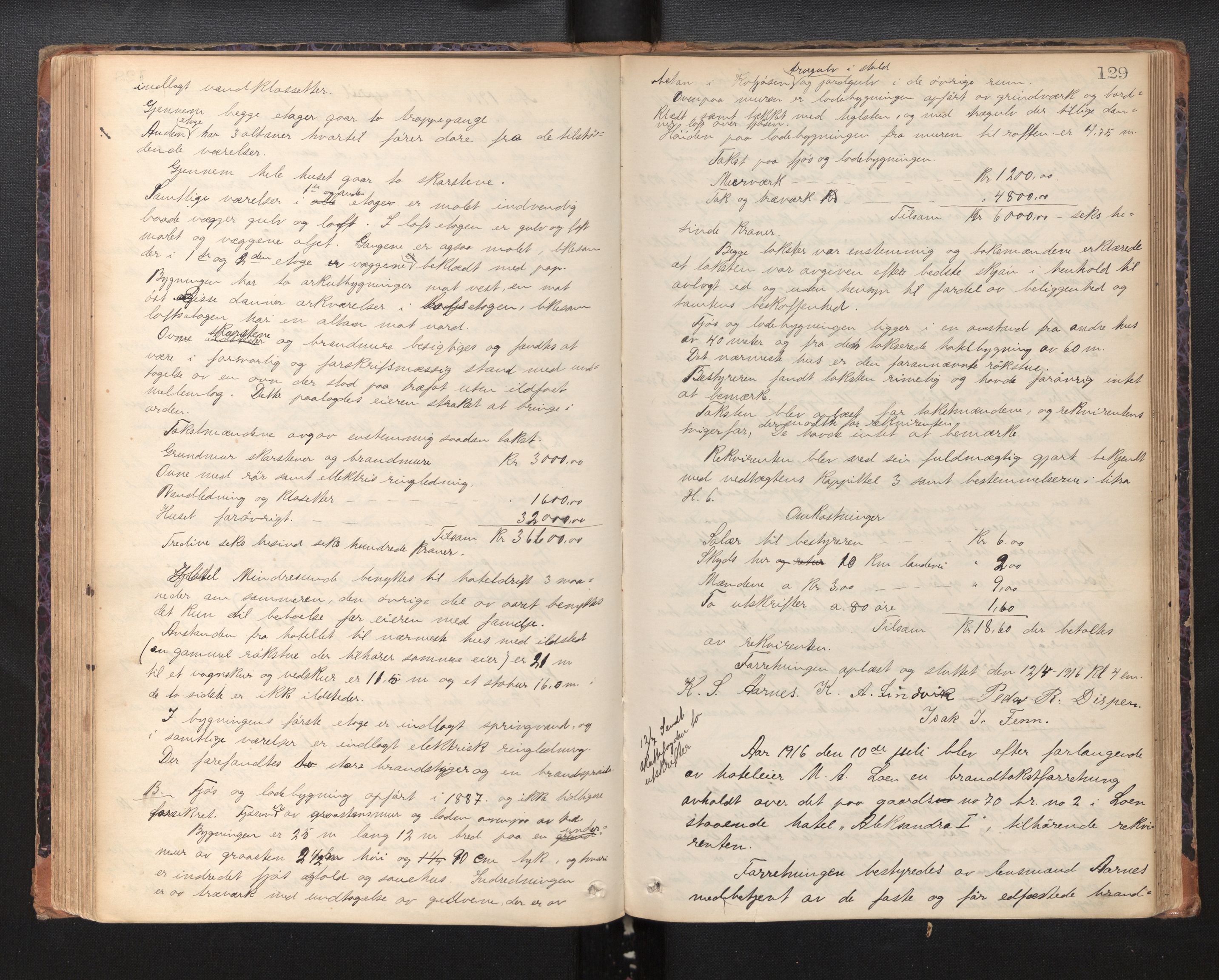 Lensmannen i Stryn og Innvik, AV/SAB-A-30201/0012/L0001: Branntakstprotokoll, 1872-1937, p. 128b-129a