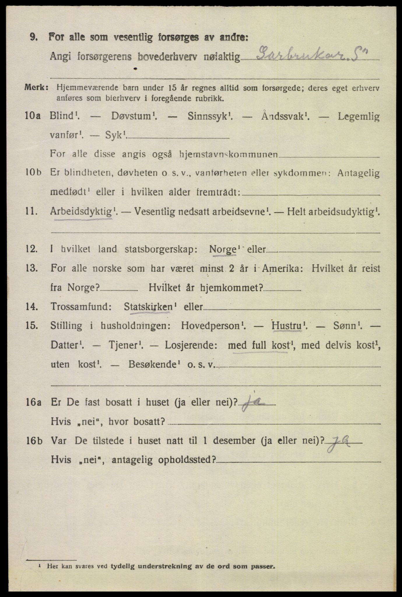 SAK, 1920 census for Kvinesdal, 1920, p. 2444