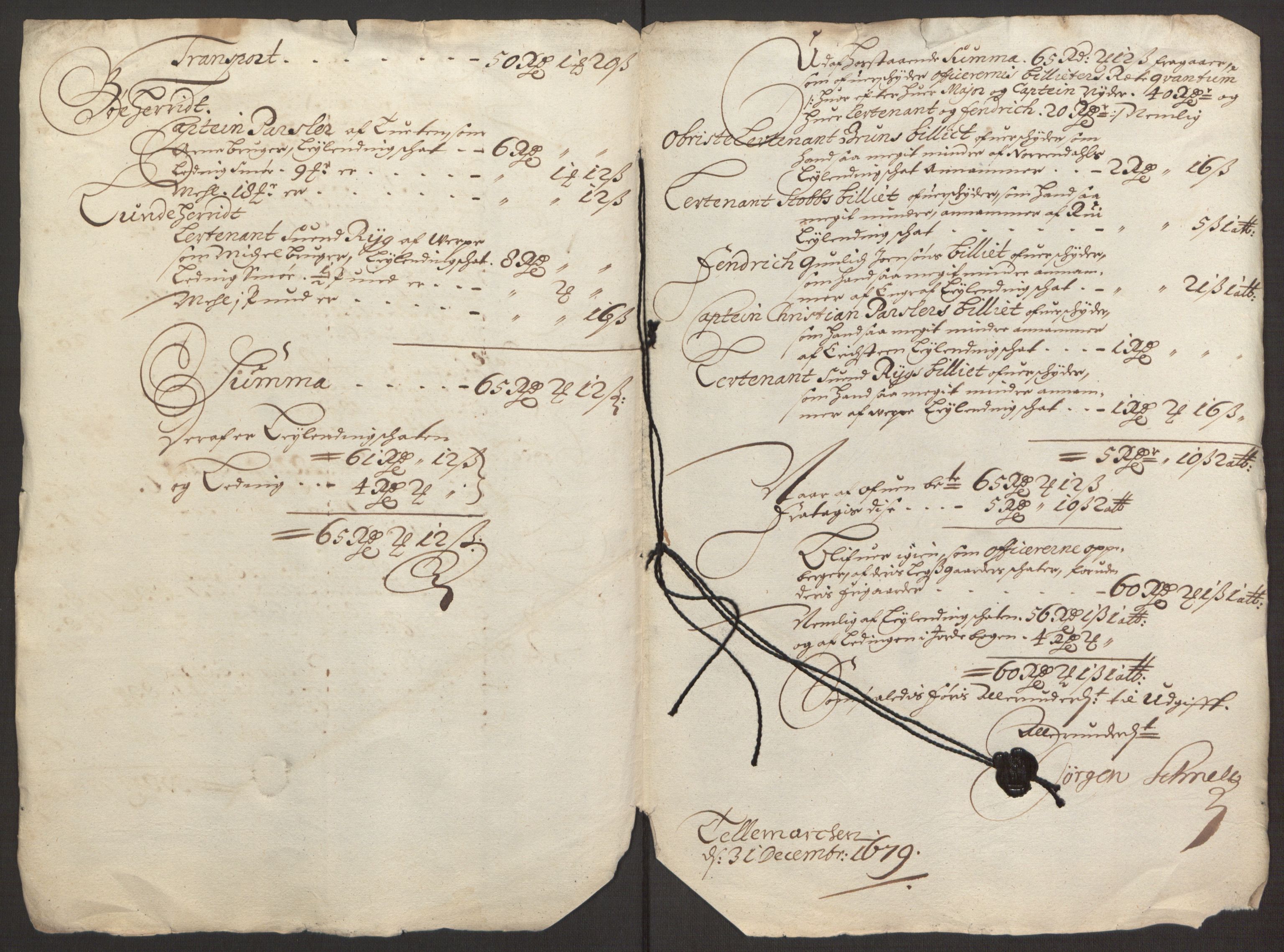 Rentekammeret inntil 1814, Reviderte regnskaper, Fogderegnskap, AV/RA-EA-4092/R35/L2072: Fogderegnskap Øvre og Nedre Telemark, 1679, p. 278