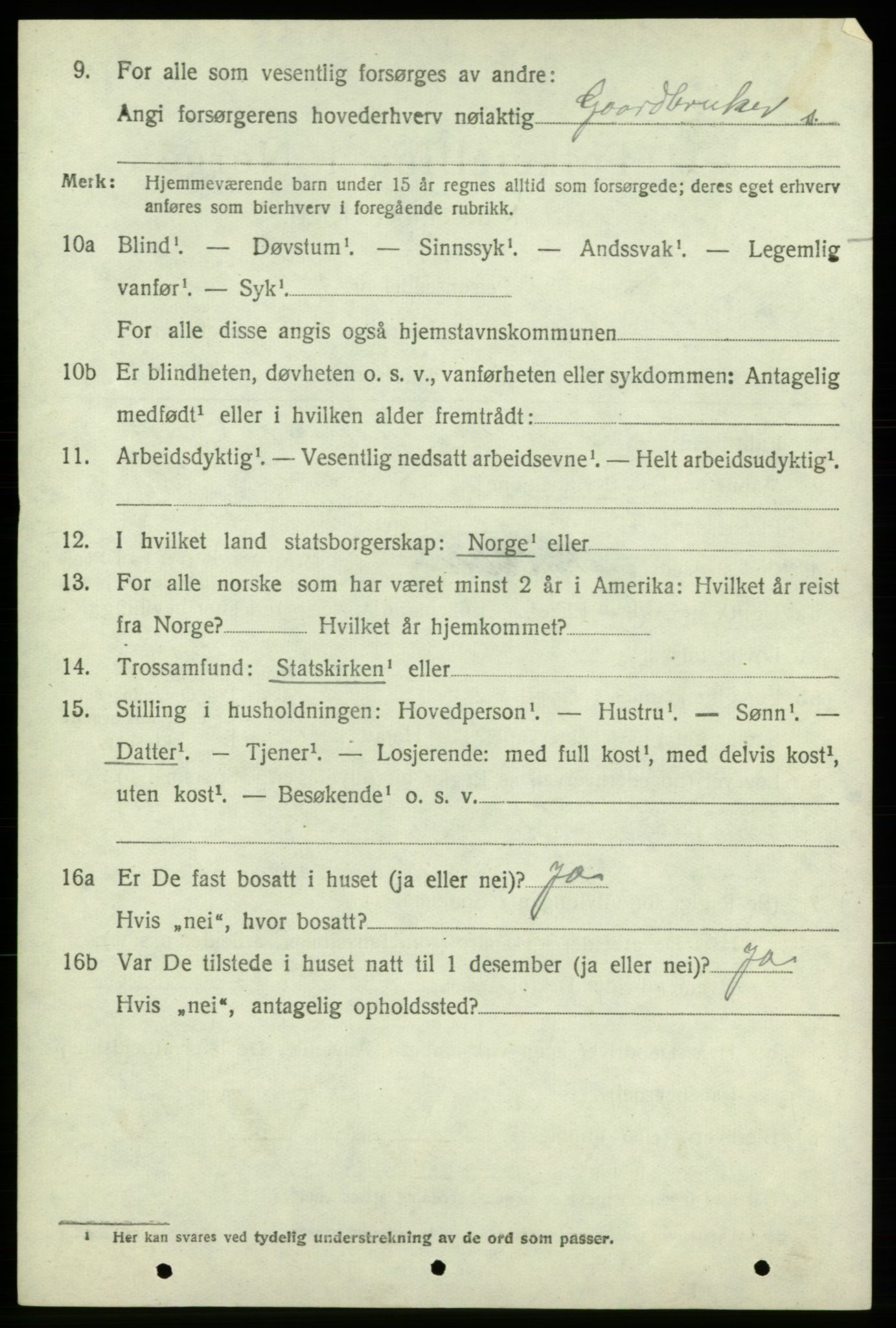 SAB, 1920 census for Varaldsøy, 1920, p. 1266