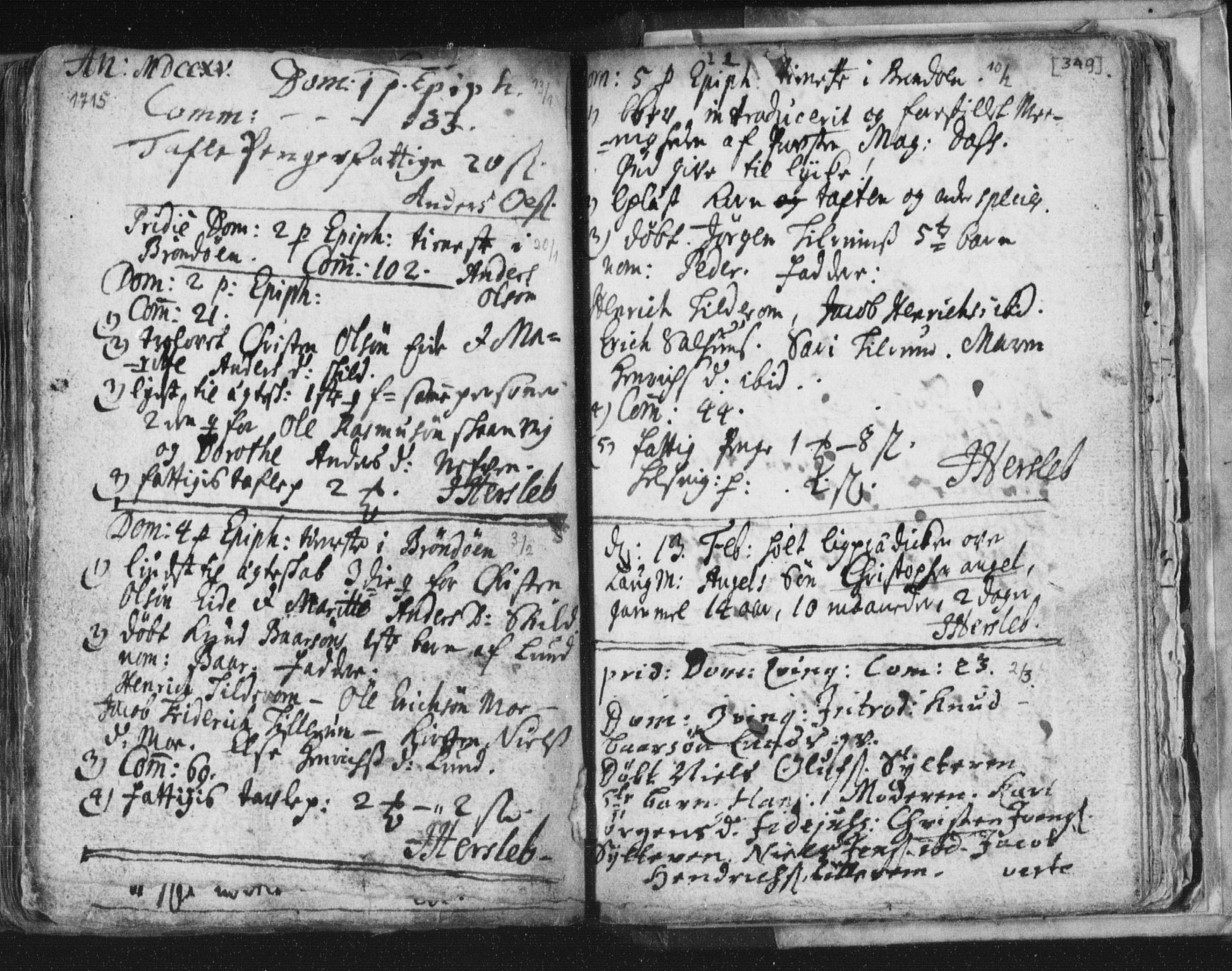 Ministerialprotokoller, klokkerbøker og fødselsregistre - Nordland, SAT/A-1459/813/L0192: Parish register (official) no. 813A02, 1677-1718, p. 349