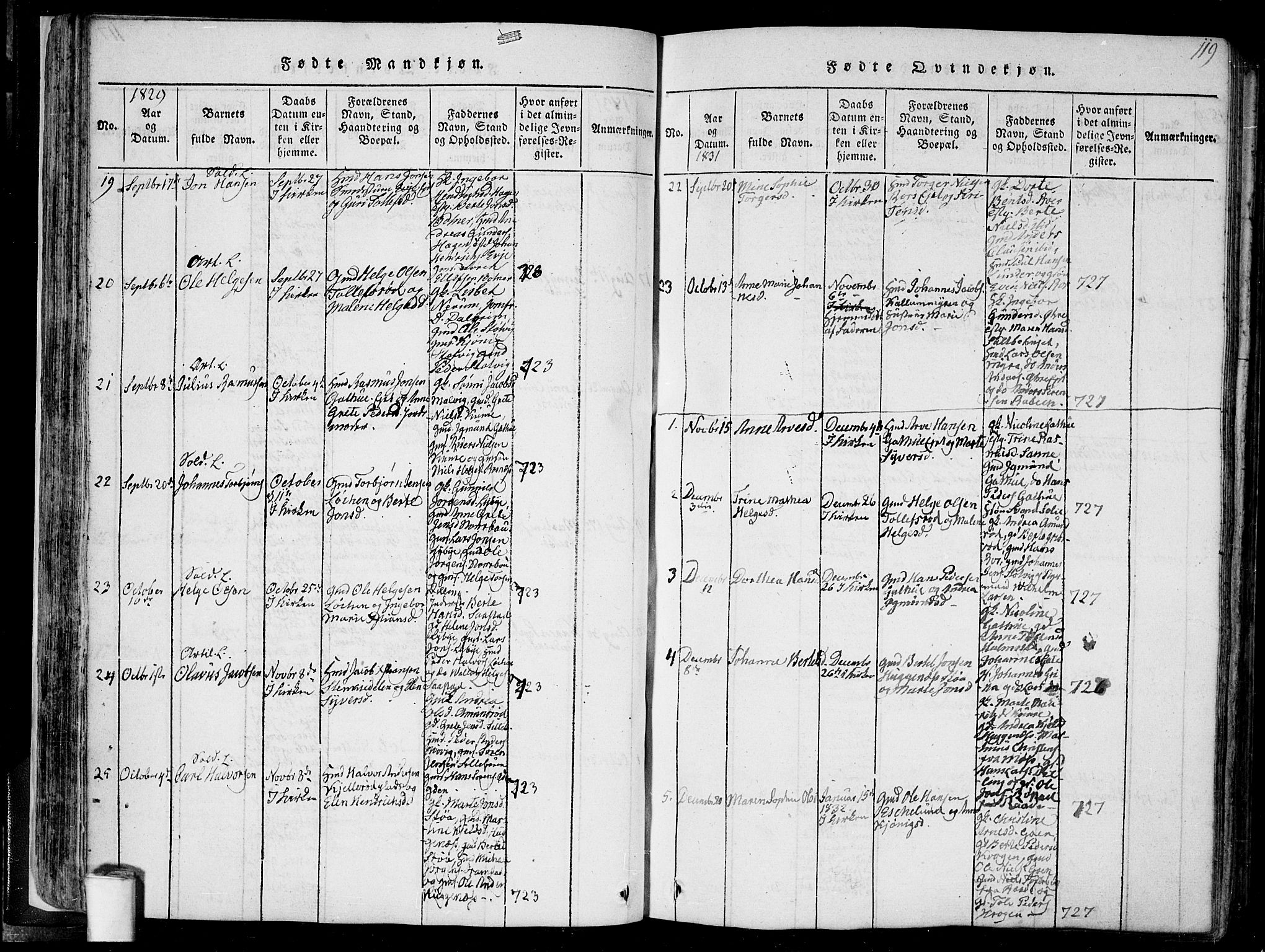 Rygge prestekontor Kirkebøker, SAO/A-10084b/F/Fa/L0003: Parish register (official) no. 3, 1814-1836, p. 118-119