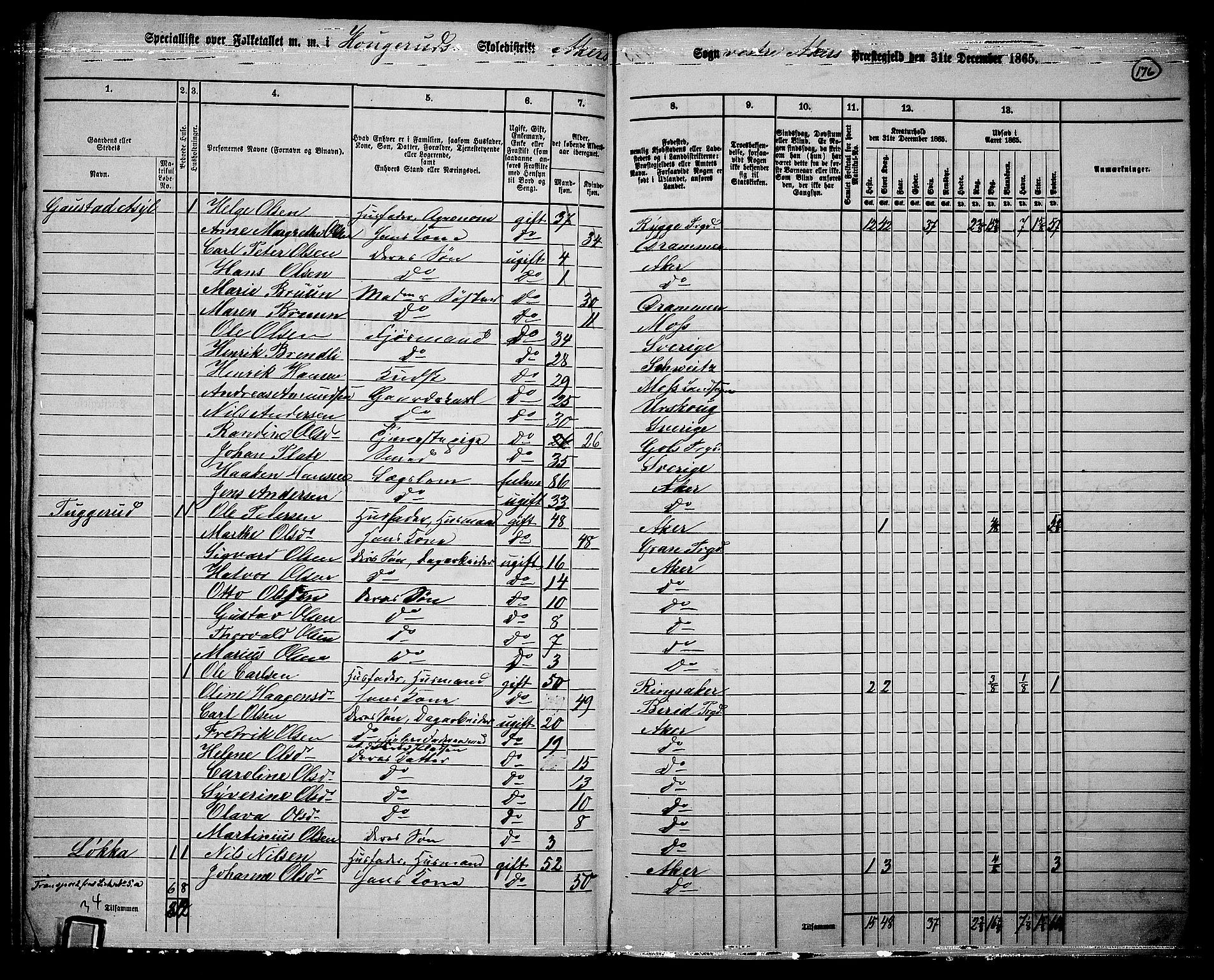 RA, 1865 census for Vestre Aker, 1865, p. 157