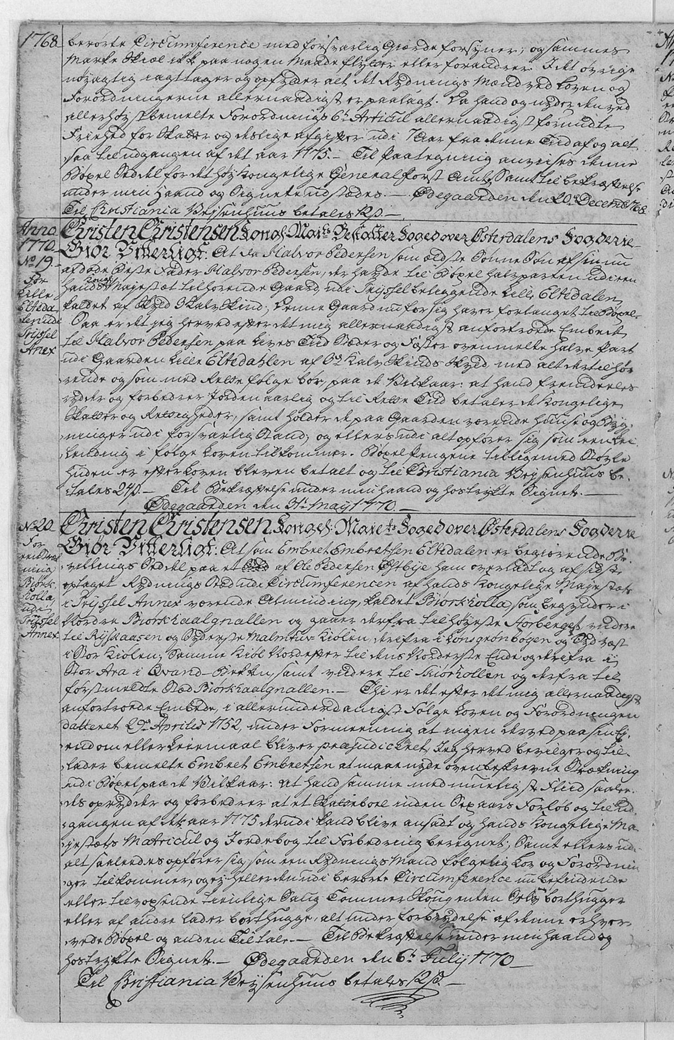 Østerdalen fogderi, AV/SAH-FOGDH-006/F/Fb/L0001: Bygselsprotokoll, 1765-1822, p. 4b