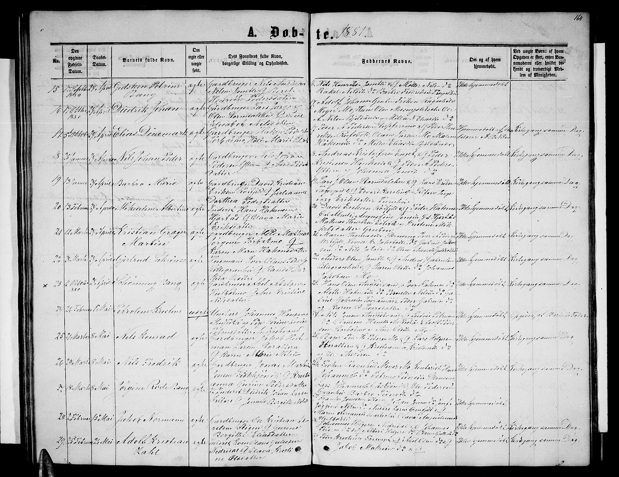Ministerialprotokoller, klokkerbøker og fødselsregistre - Nordland, SAT/A-1459/827/L0415: Parish register (copy) no. 827C04, 1864-1886, p. 164