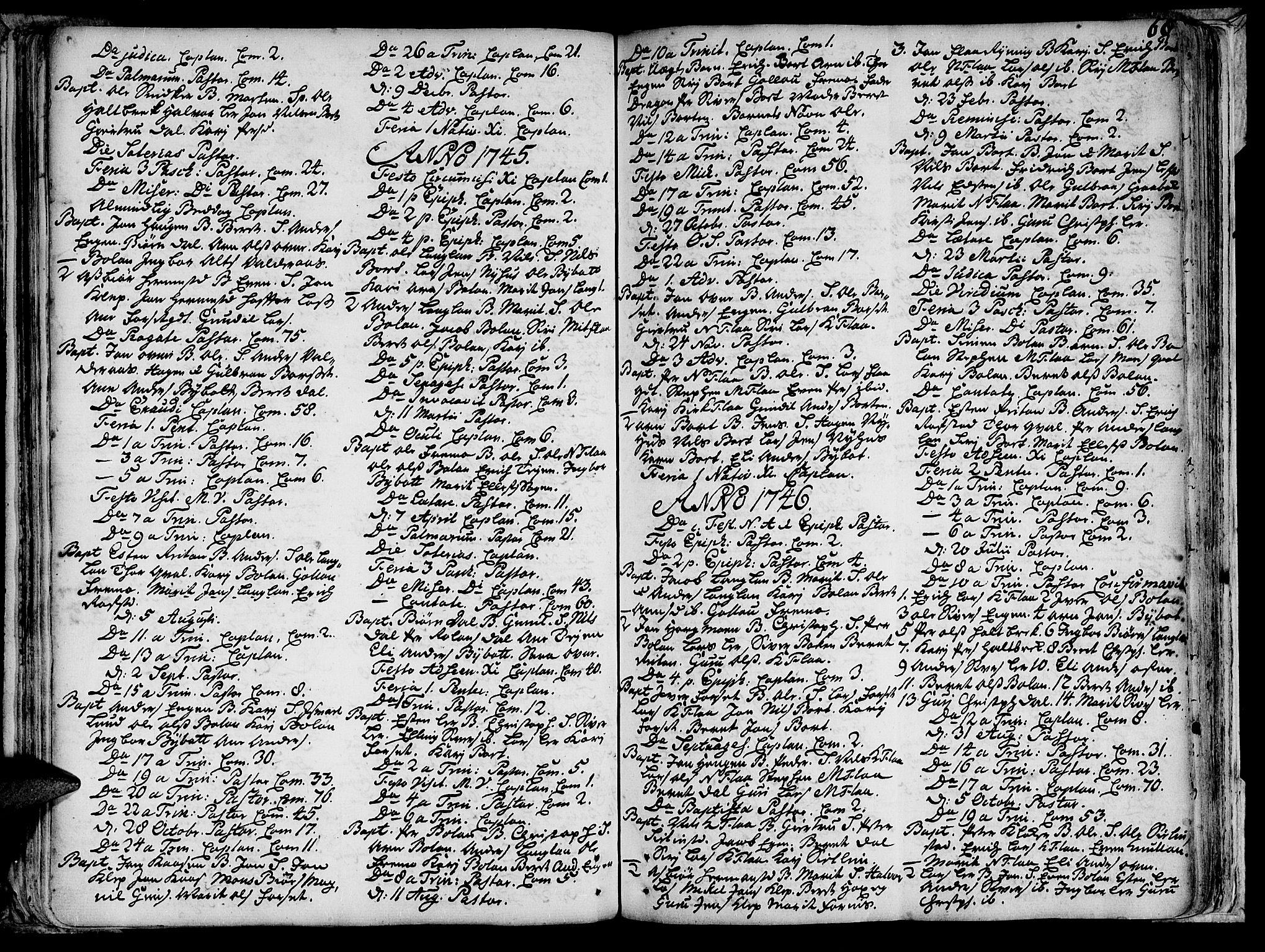 Ministerialprotokoller, klokkerbøker og fødselsregistre - Sør-Trøndelag, SAT/A-1456/691/L1058: Parish register (official) no. 691A01 /2, 1740-1767, p. 68
