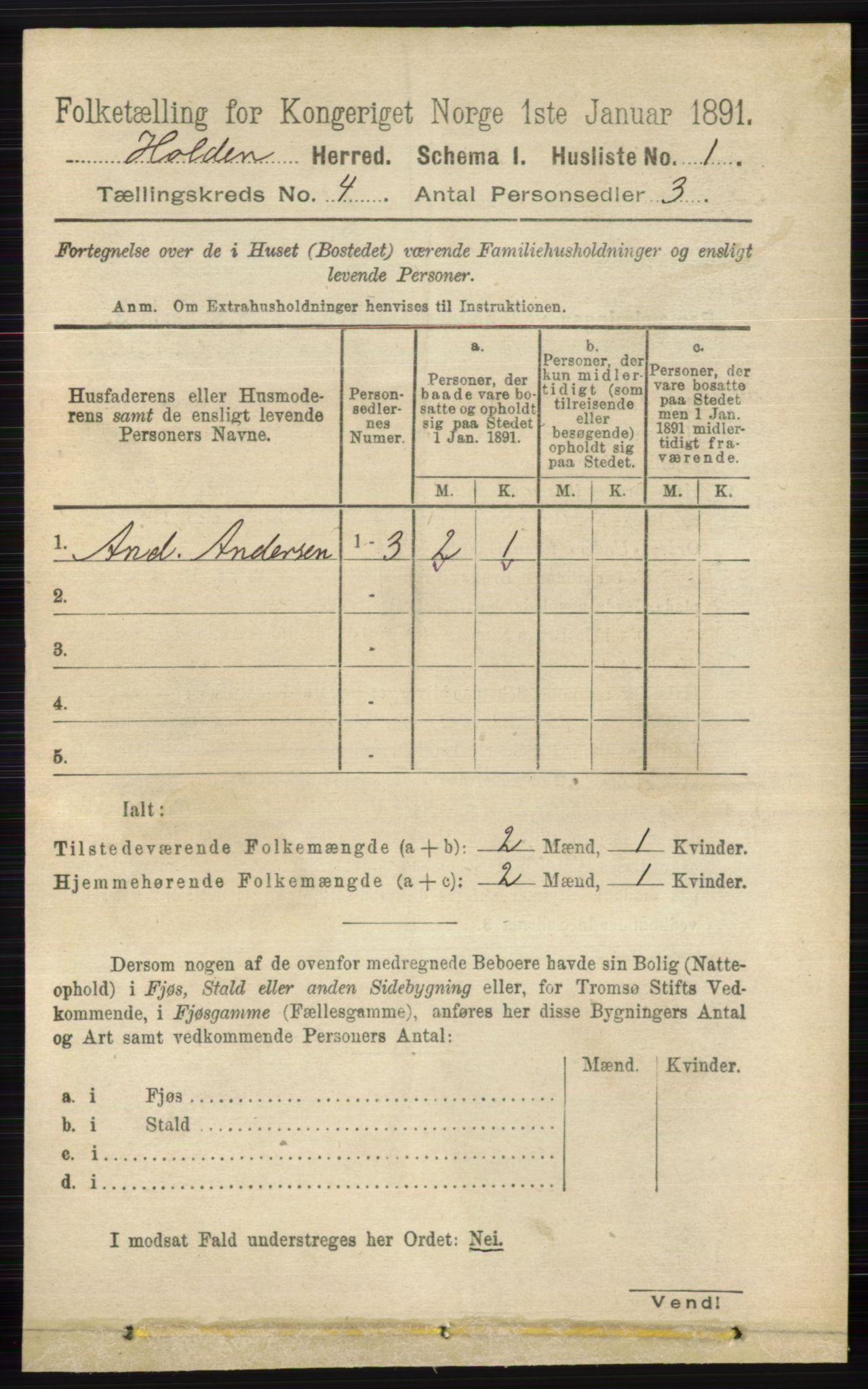 RA, 1891 census for 0819 Holla, 1891, p. 2173