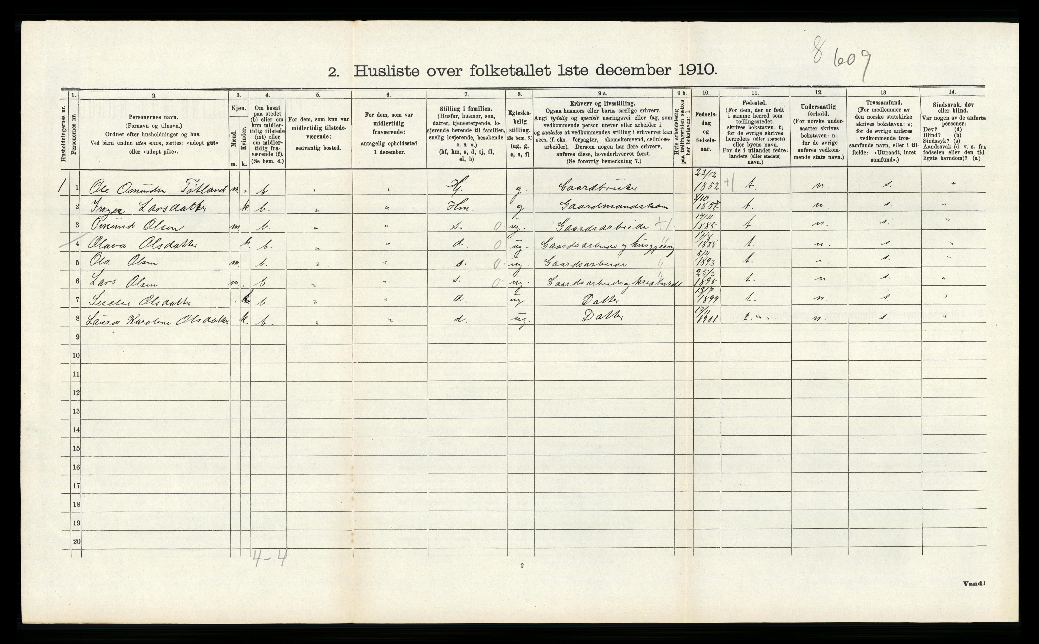 RA, 1910 census for Hjelmeland, 1910, p. 383