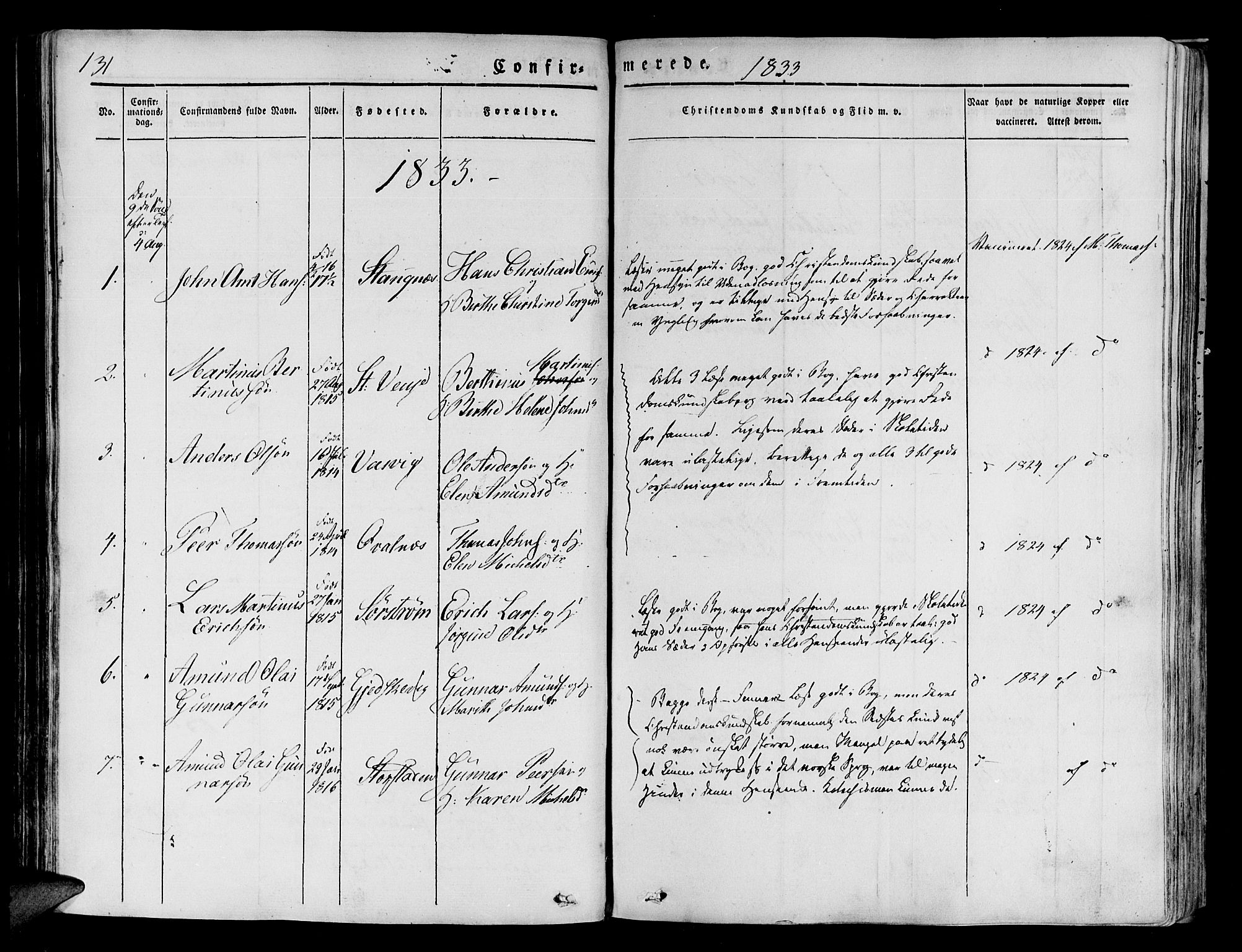Tranøy sokneprestkontor, SATØ/S-1313/I/Ia/Iaa/L0005kirke: Parish register (official) no. 5, 1829-1844, p. 131