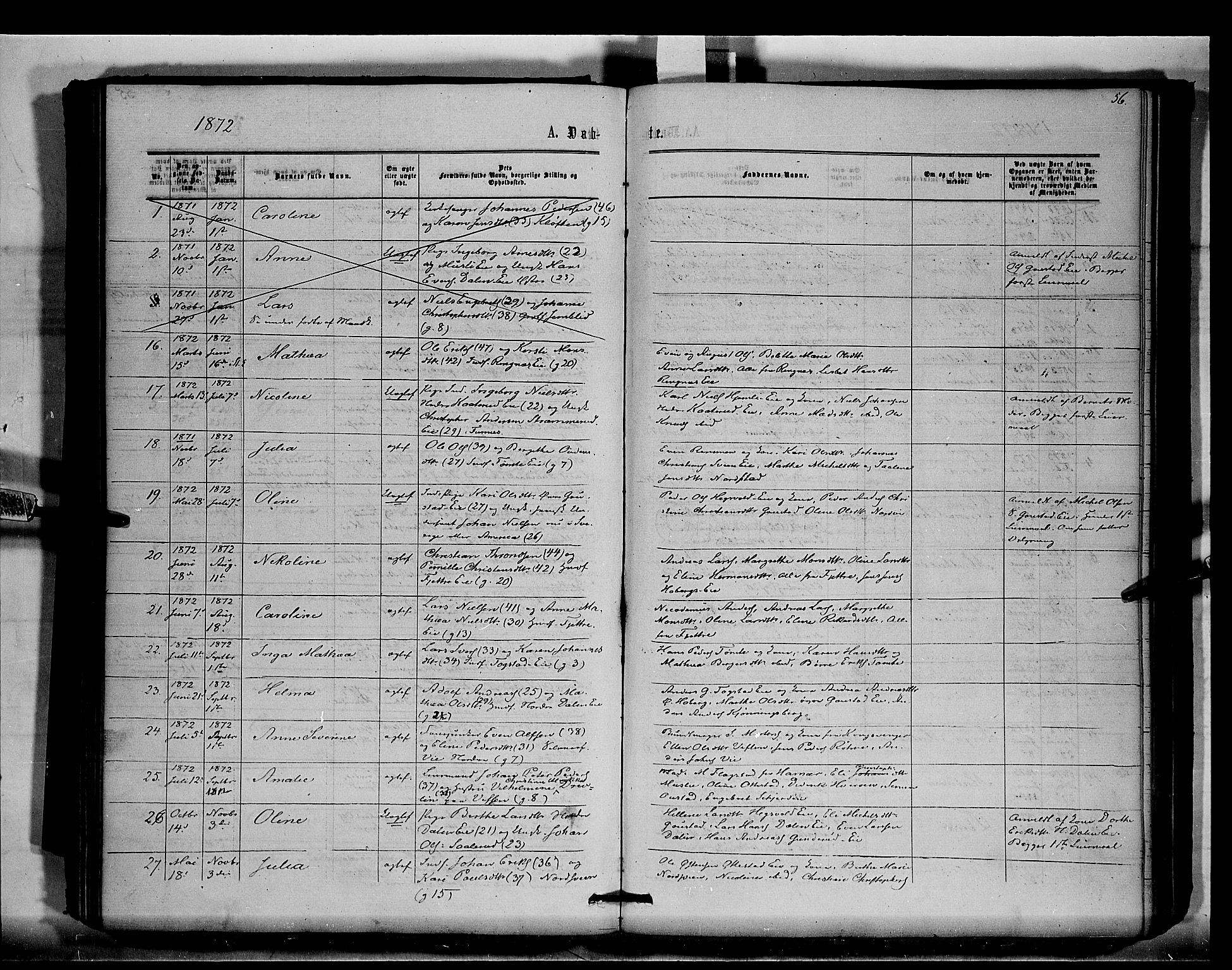 Stange prestekontor, AV/SAH-PREST-002/K/L0015: Parish register (official) no. 15, 1862-1879, p. 56