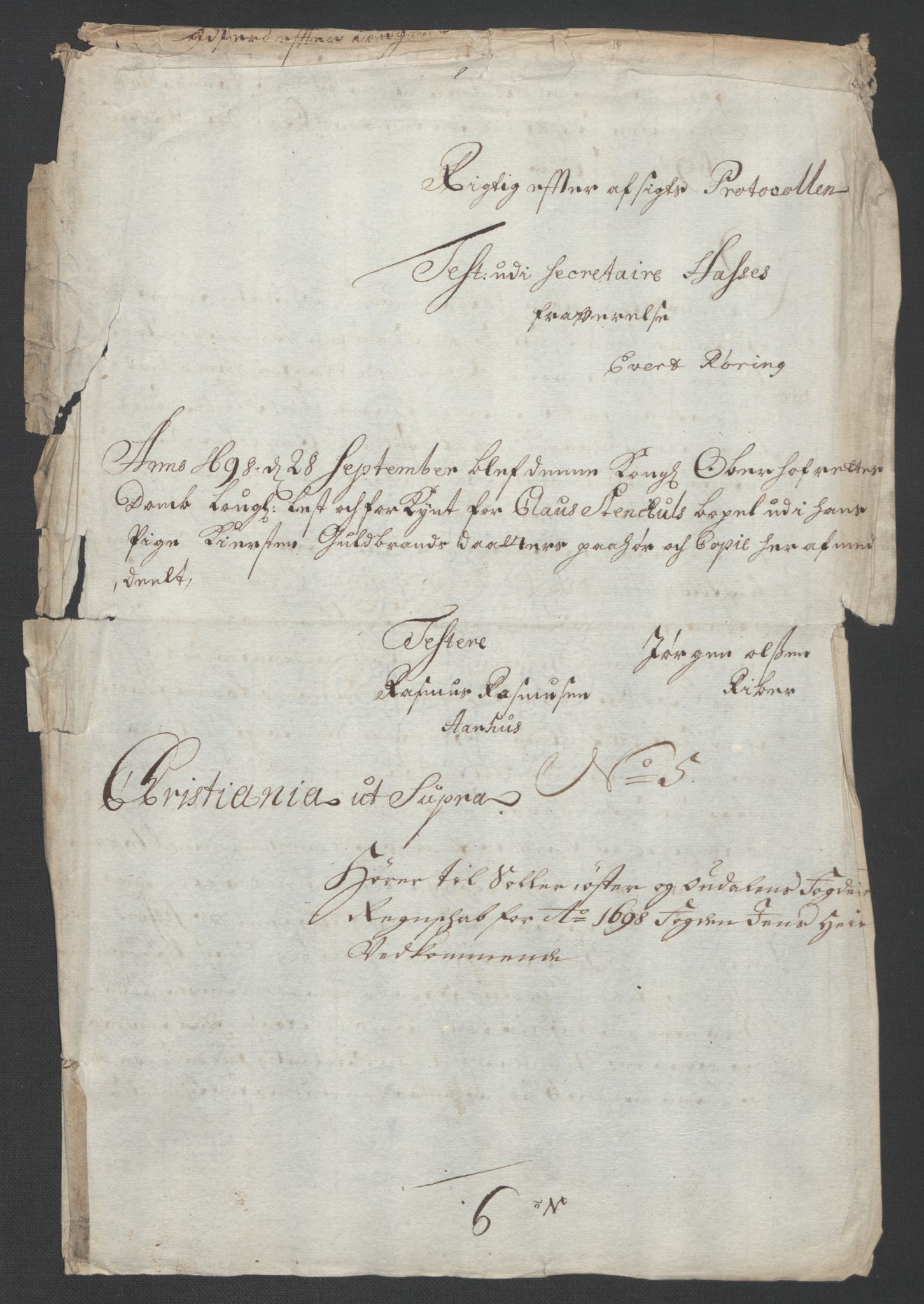 Rentekammeret inntil 1814, Reviderte regnskaper, Fogderegnskap, RA/EA-4092/R13/L0836: Fogderegnskap Solør, Odal og Østerdal, 1698, p. 38