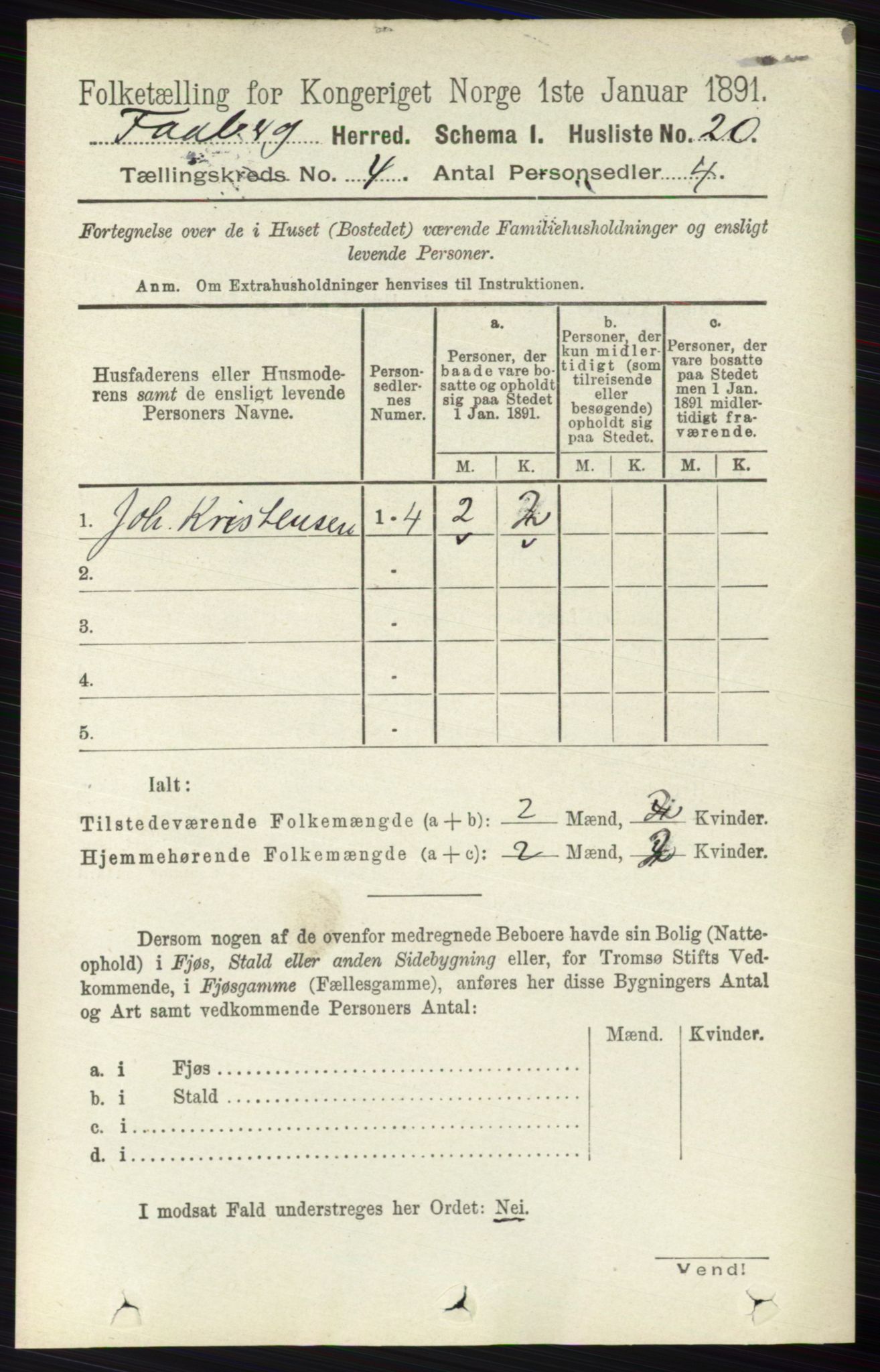 RA, 1891 census for 0524 Fåberg, 1891, p. 1185