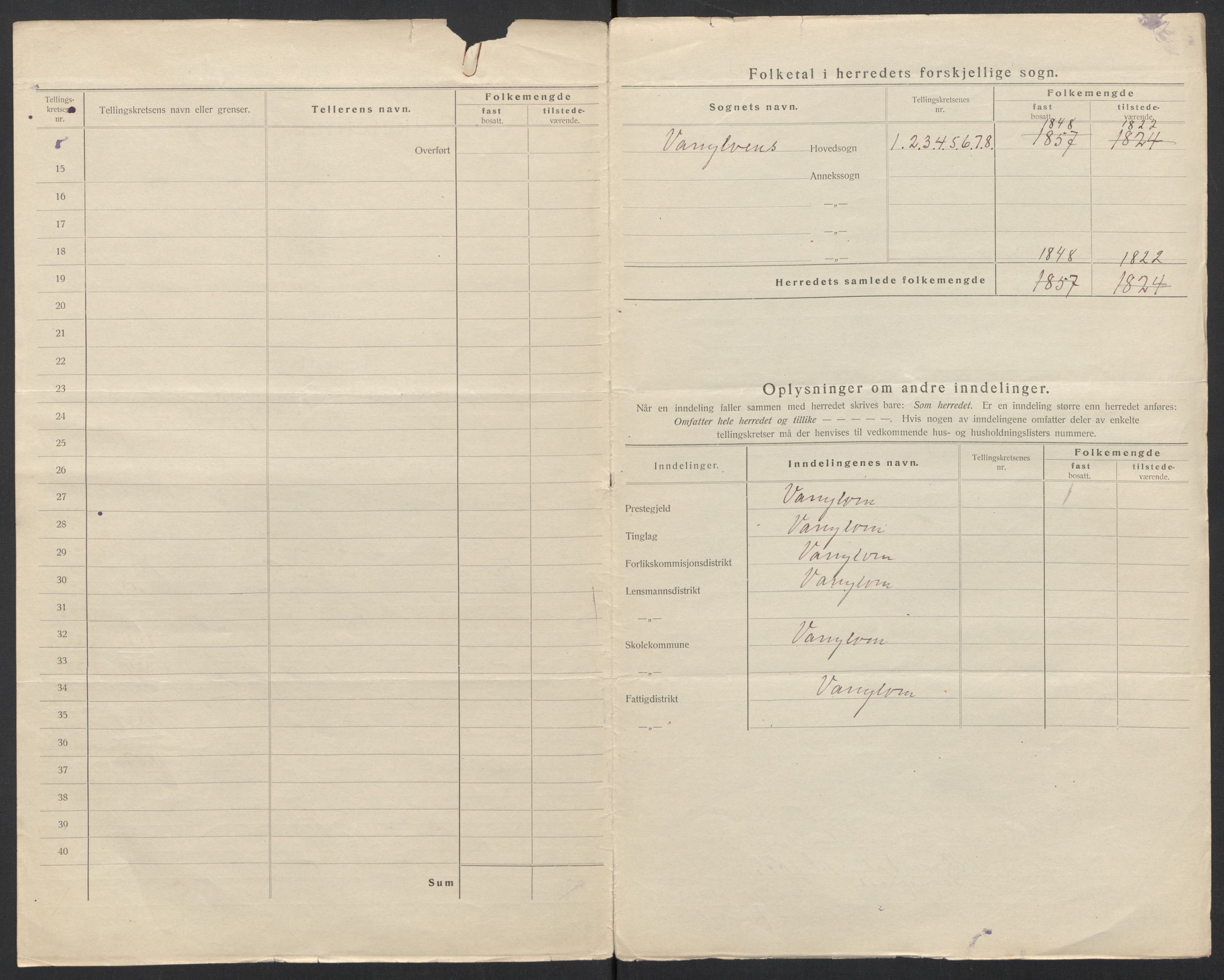 SAT, 1920 census for Vanylven, 1920, p. 3