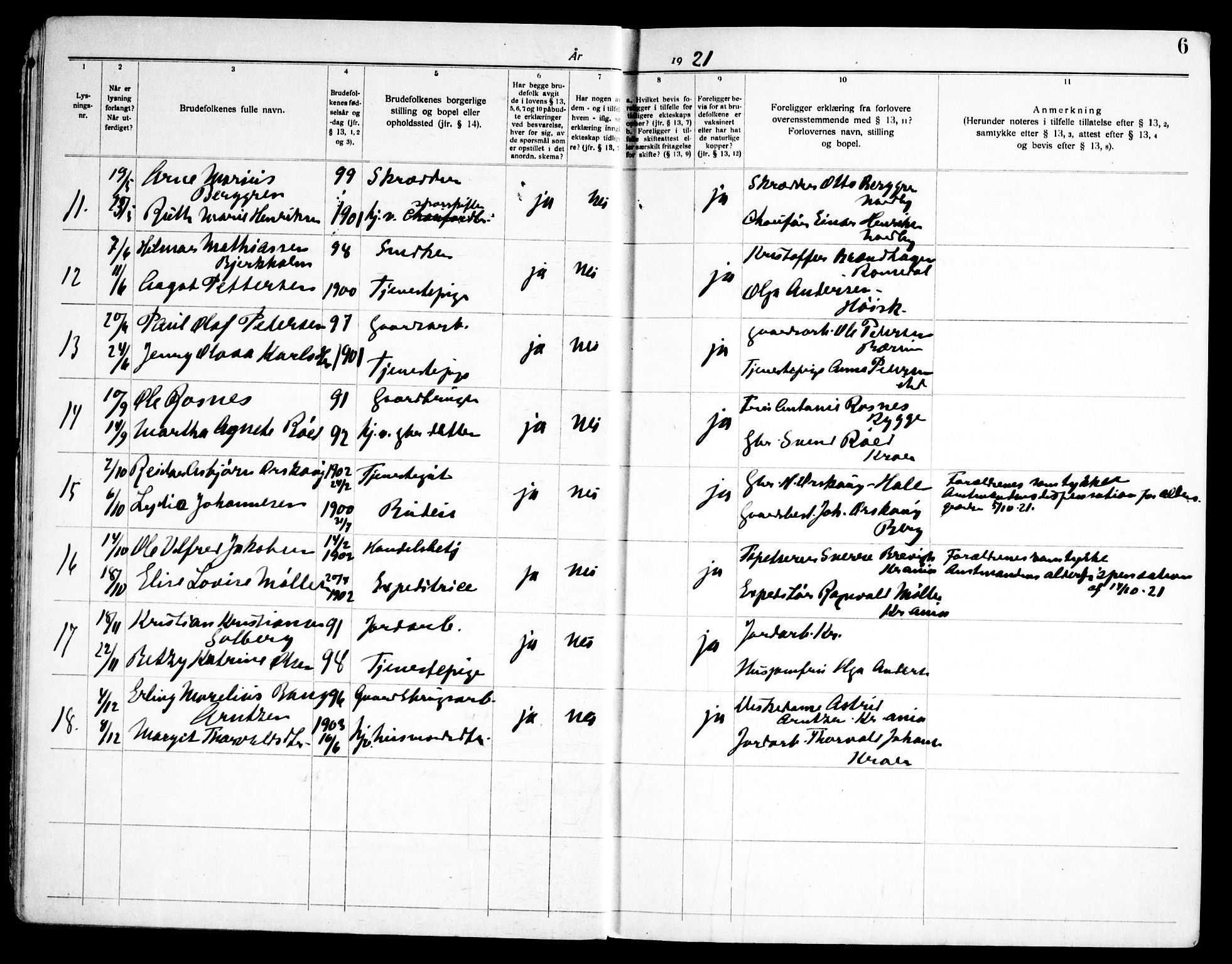 Ås prestekontor Kirkebøker, SAO/A-10894/H/Ha/L0001: Banns register no. 1, 1919-1946, p. 6