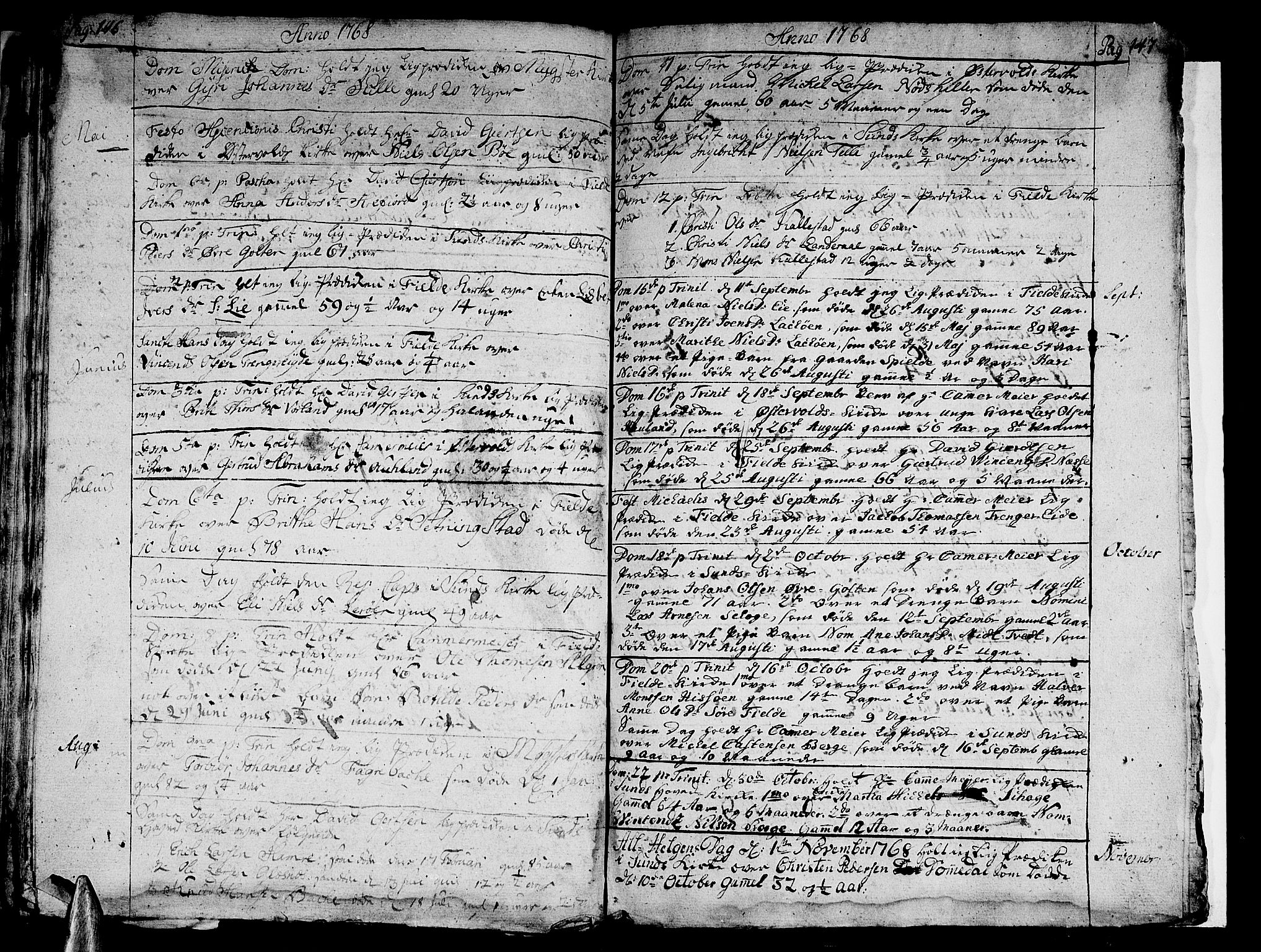 Sund sokneprestembete, AV/SAB-A-99930: Parish register (official) no. A 2, 1729-1769, p. 146-147