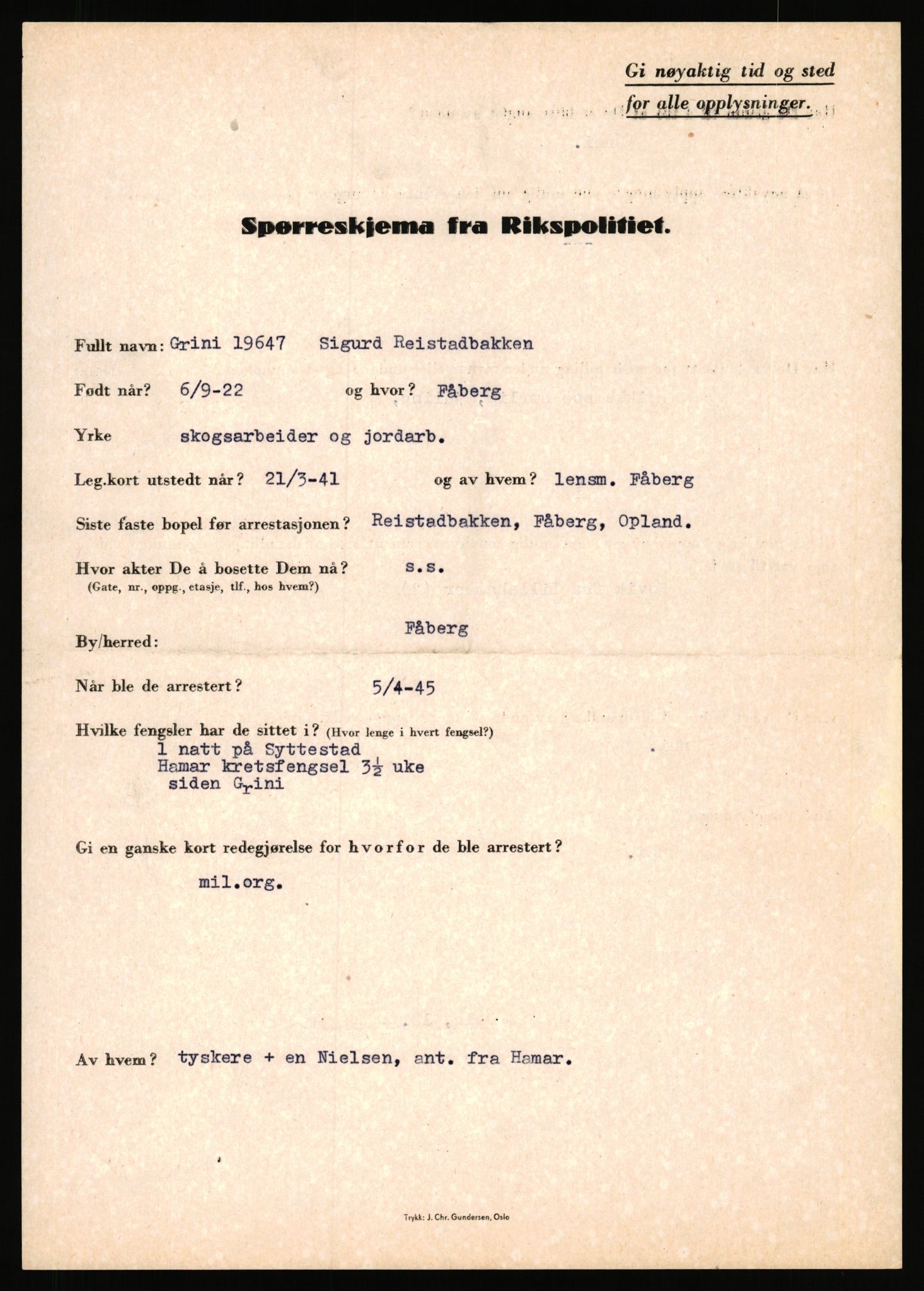 Rikspolitisjefen, AV/RA-S-1560/L/L0014: Pettersen, Aksel - Savosnick, Ernst, 1940-1945, p. 468