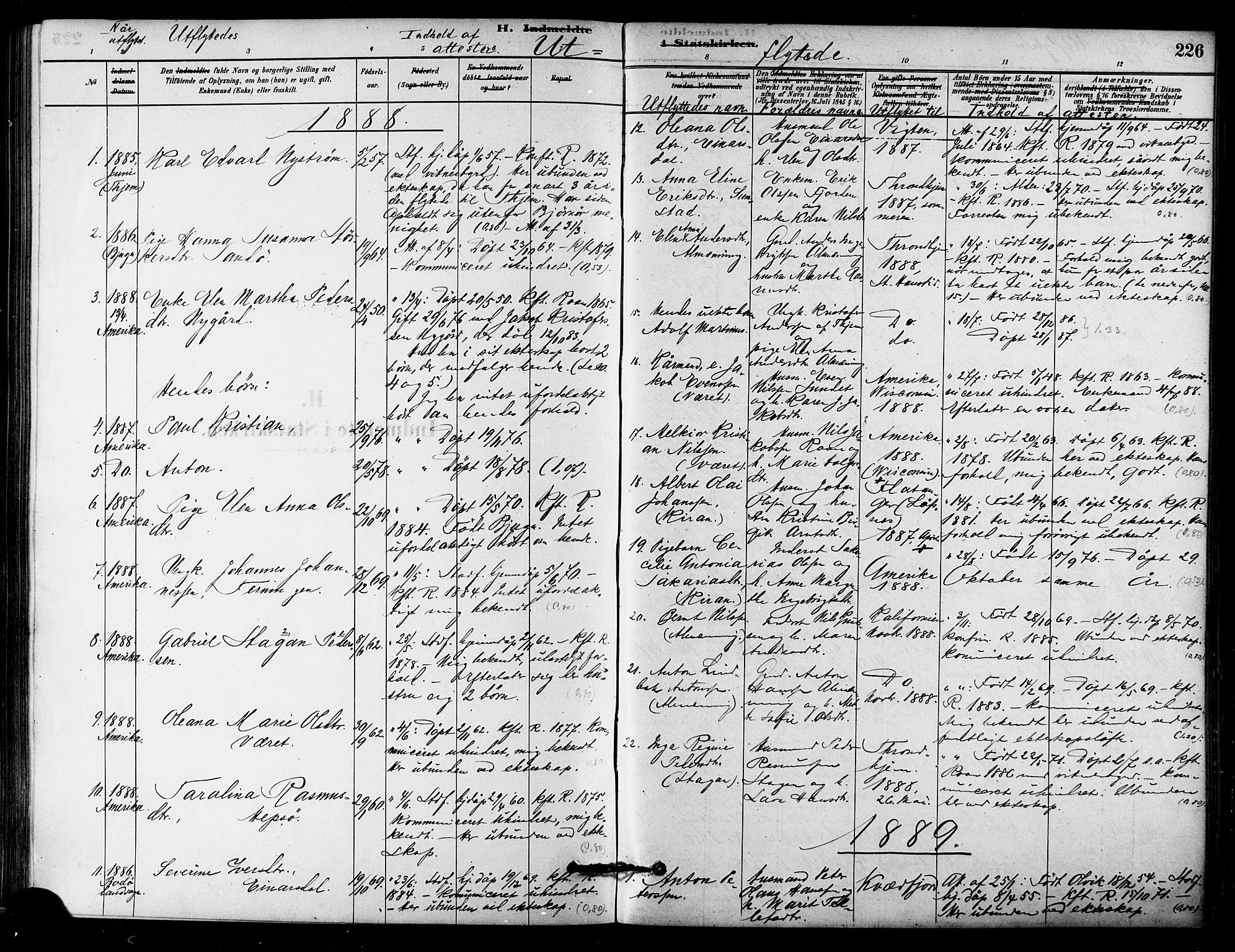 Ministerialprotokoller, klokkerbøker og fødselsregistre - Sør-Trøndelag, SAT/A-1456/657/L0707: Parish register (official) no. 657A08, 1879-1893, p. 226