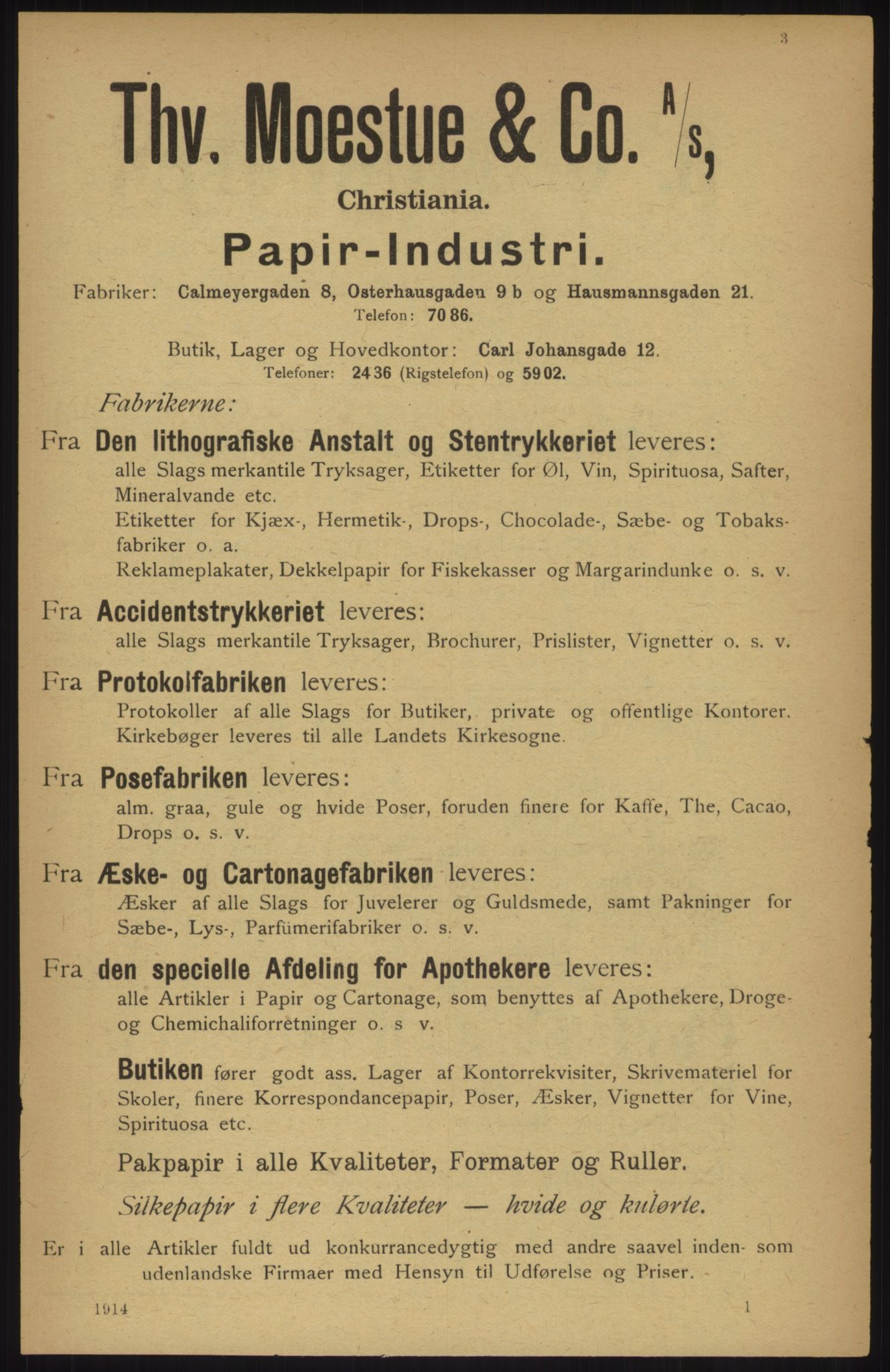 Kristiania/Oslo adressebok, PUBL/-, 1914, p. 3