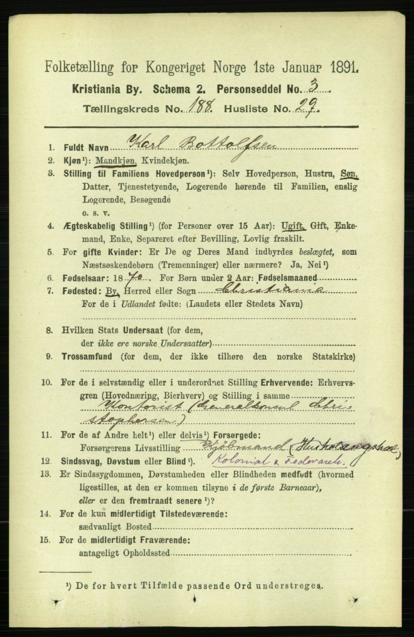 RA, 1891 census for 0301 Kristiania, 1891, p. 113047