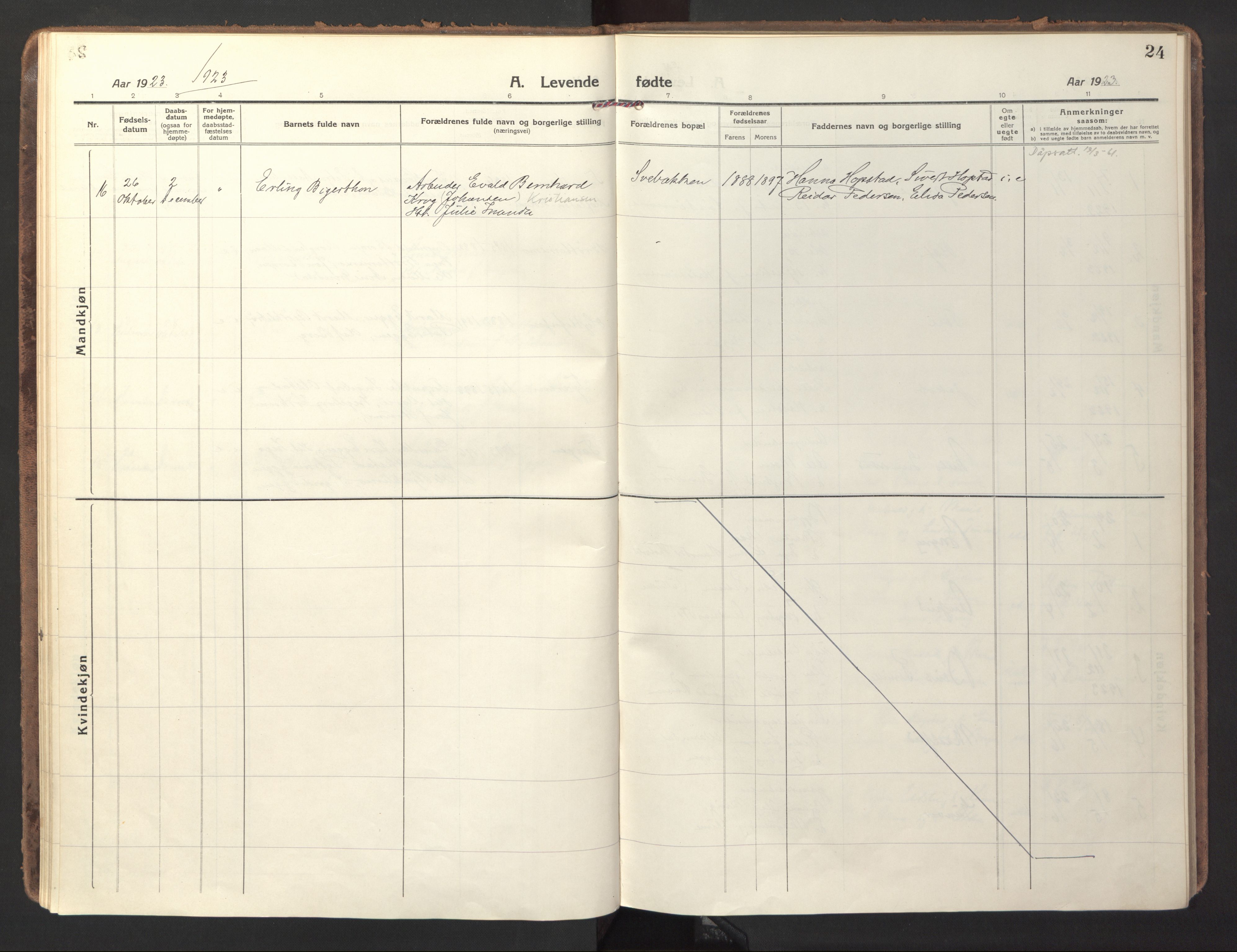 Ministerialprotokoller, klokkerbøker og fødselsregistre - Sør-Trøndelag, SAT/A-1456/618/L0449: Parish register (official) no. 618A12, 1917-1924, p. 24