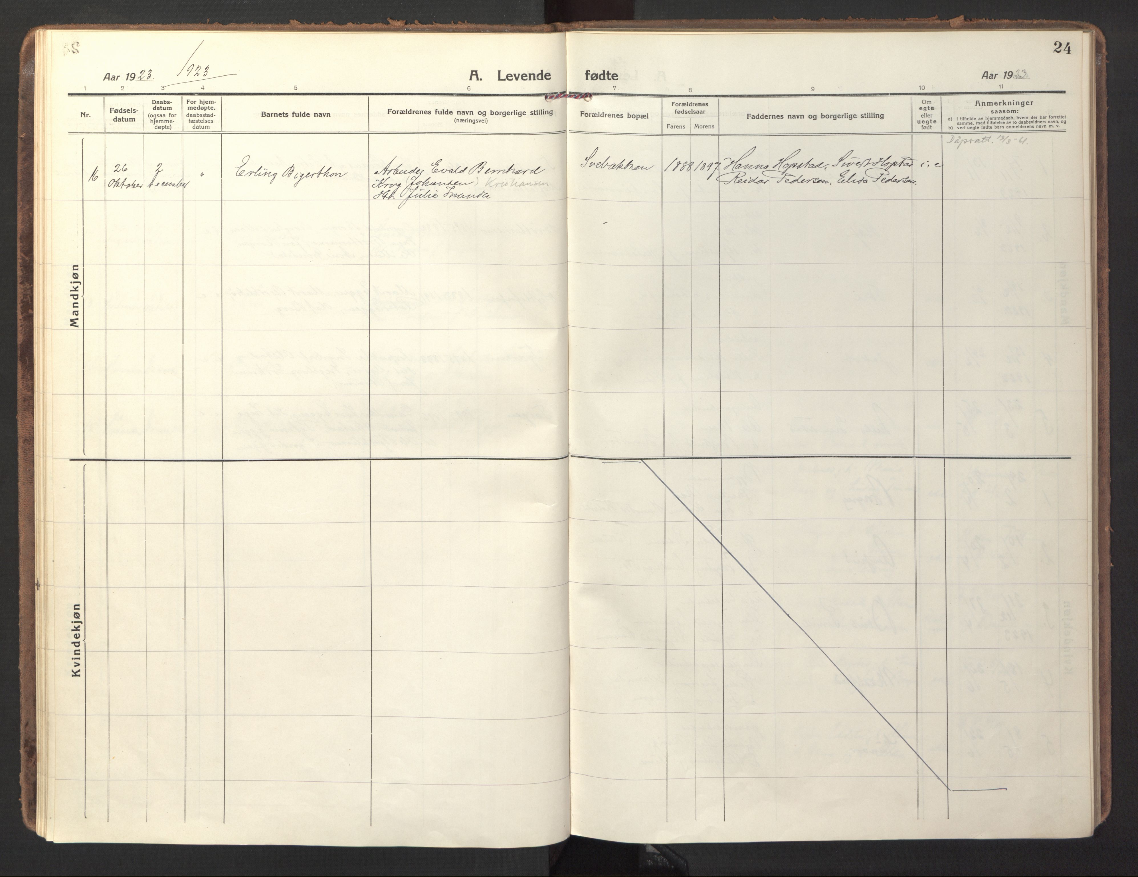 Ministerialprotokoller, klokkerbøker og fødselsregistre - Sør-Trøndelag, AV/SAT-A-1456/618/L0449: Parish register (official) no. 618A12, 1917-1924, p. 24