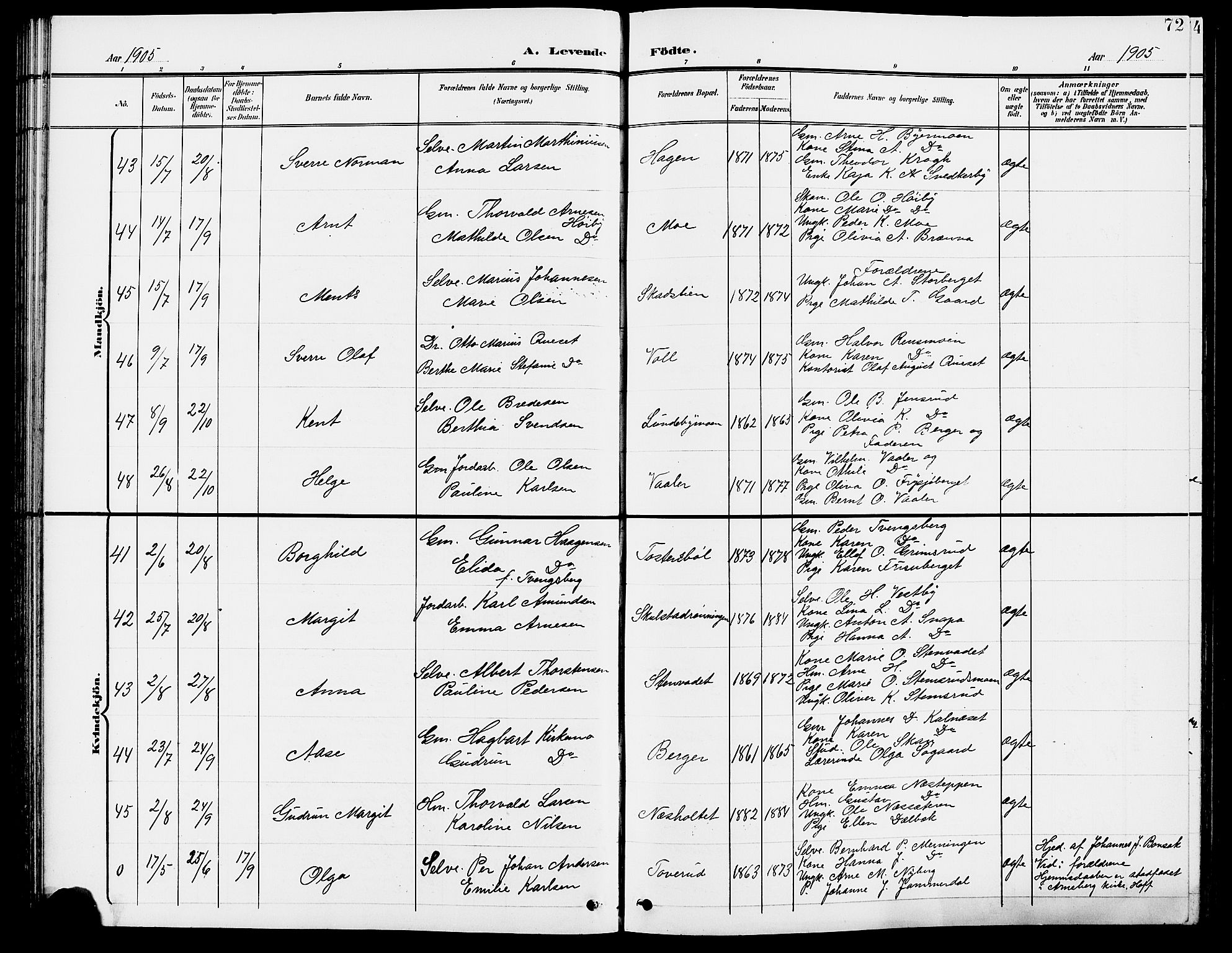 Grue prestekontor, AV/SAH-PREST-036/H/Ha/Hab/L0005: Parish register (copy) no. 5, 1900-1909, p. 72