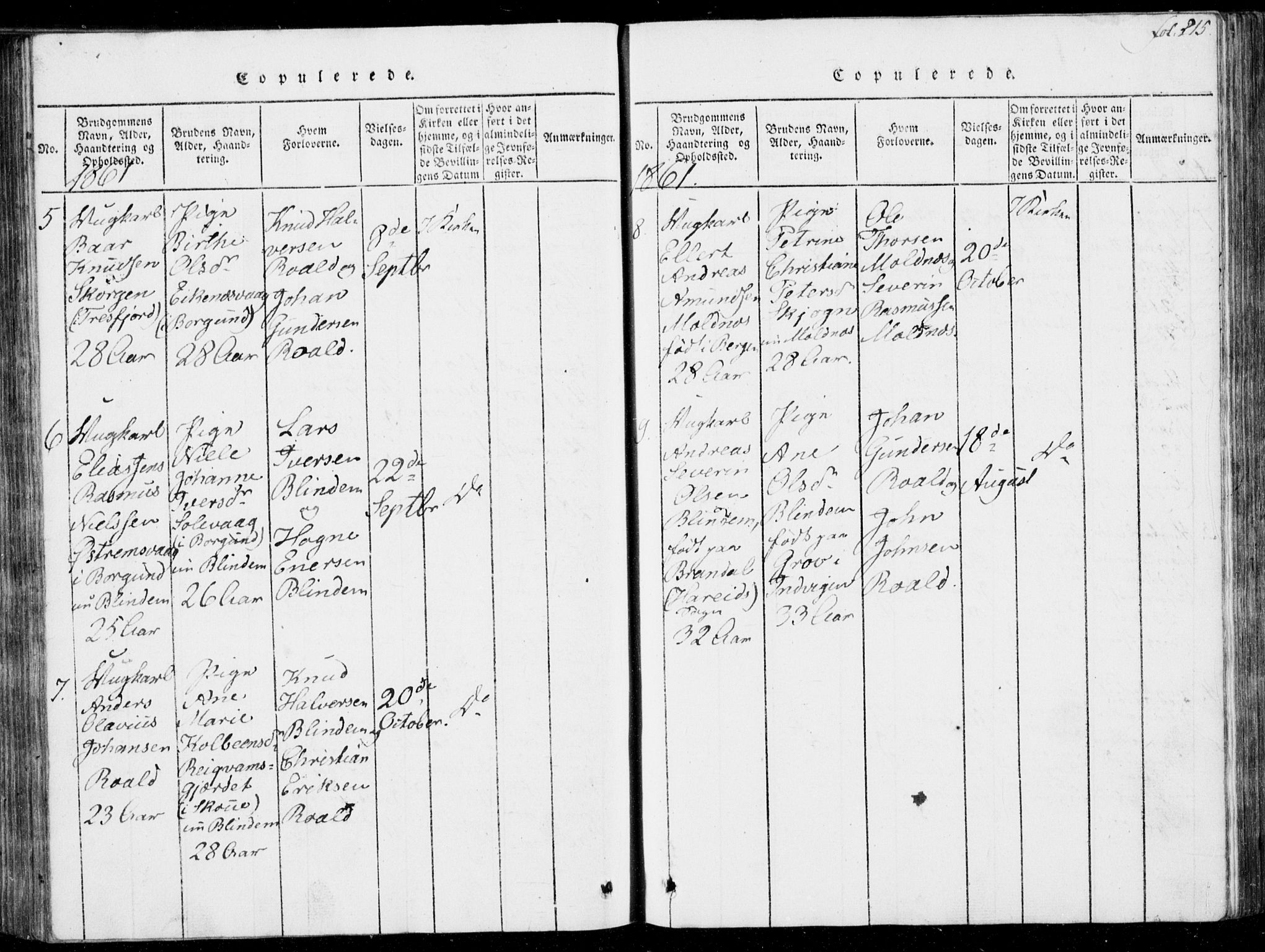 Ministerialprotokoller, klokkerbøker og fødselsregistre - Møre og Romsdal, AV/SAT-A-1454/537/L0517: Parish register (official) no. 537A01, 1818-1862, p. 215