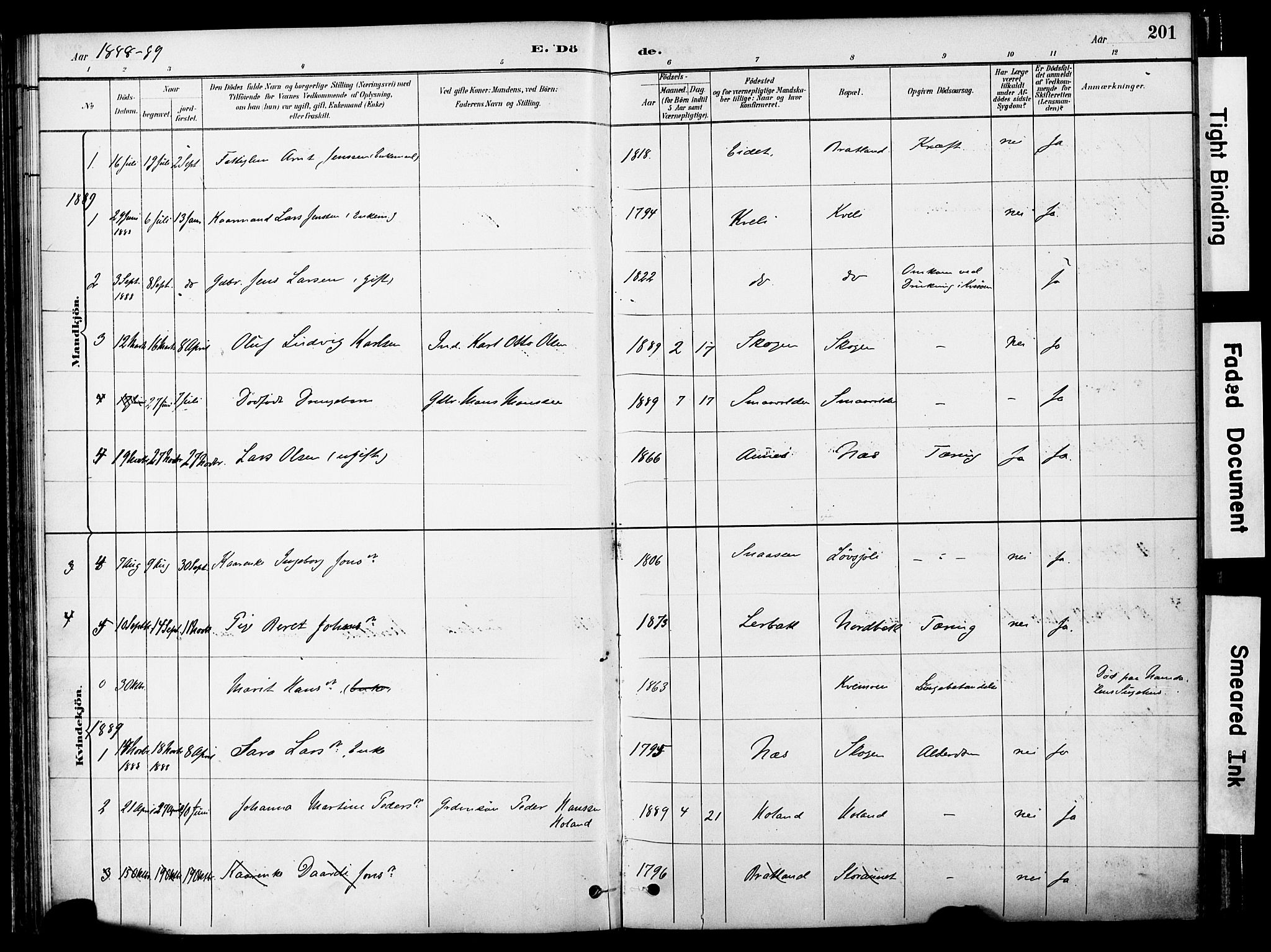 Ministerialprotokoller, klokkerbøker og fødselsregistre - Nord-Trøndelag, SAT/A-1458/755/L0494: Parish register (official) no. 755A03, 1882-1902, p. 201