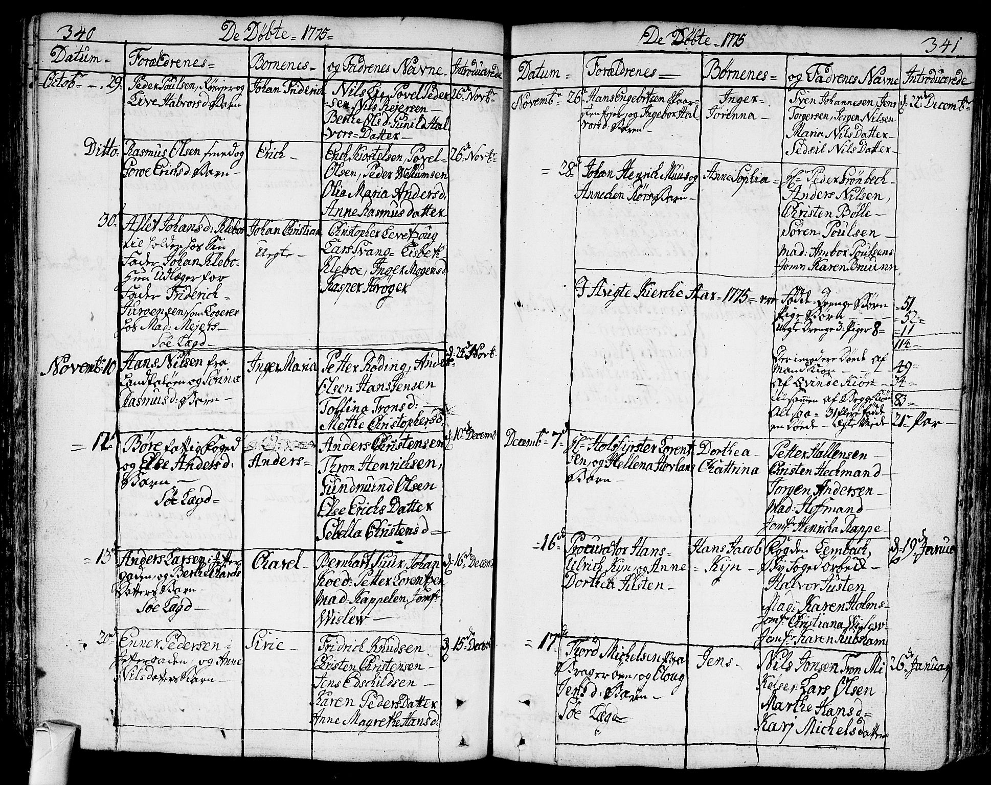 Bragernes kirkebøker, AV/SAKO-A-6/F/Fa/L0005: Parish register (official) no. I 5, 1759-1781, p. 340-341