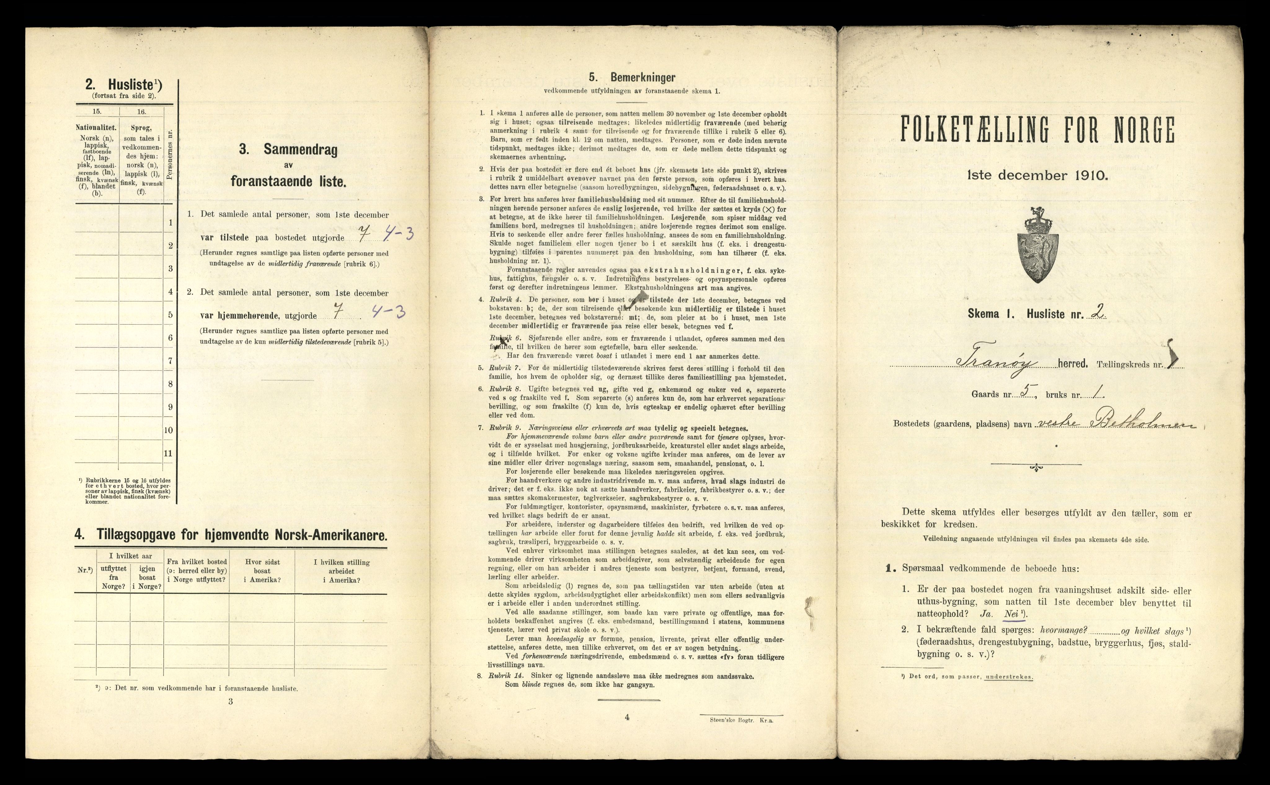 RA, 1910 census for Tranøy, 1910, p. 21