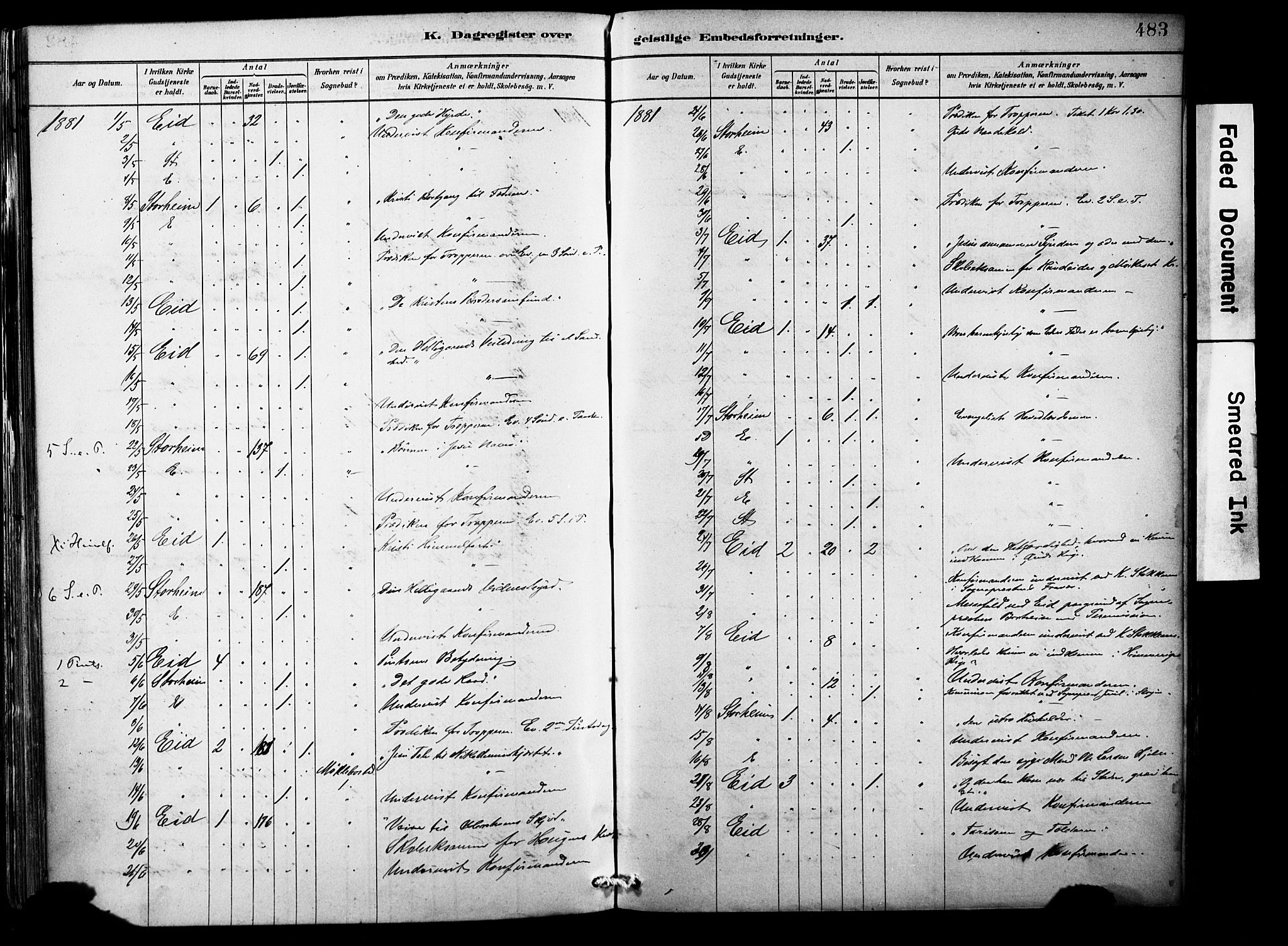 Eid sokneprestembete, AV/SAB-A-82301/H/Haa/Haab/L0001: Parish register (official) no. B 1, 1879-1906, p. 483