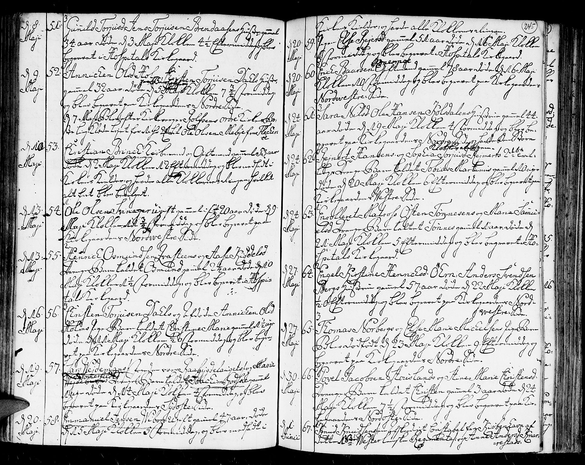 Kristiansand domprosti, SAK/1112-0006/F/Fa/L0004: Parish register (official) no. A 4, 1762-1794, p. 245