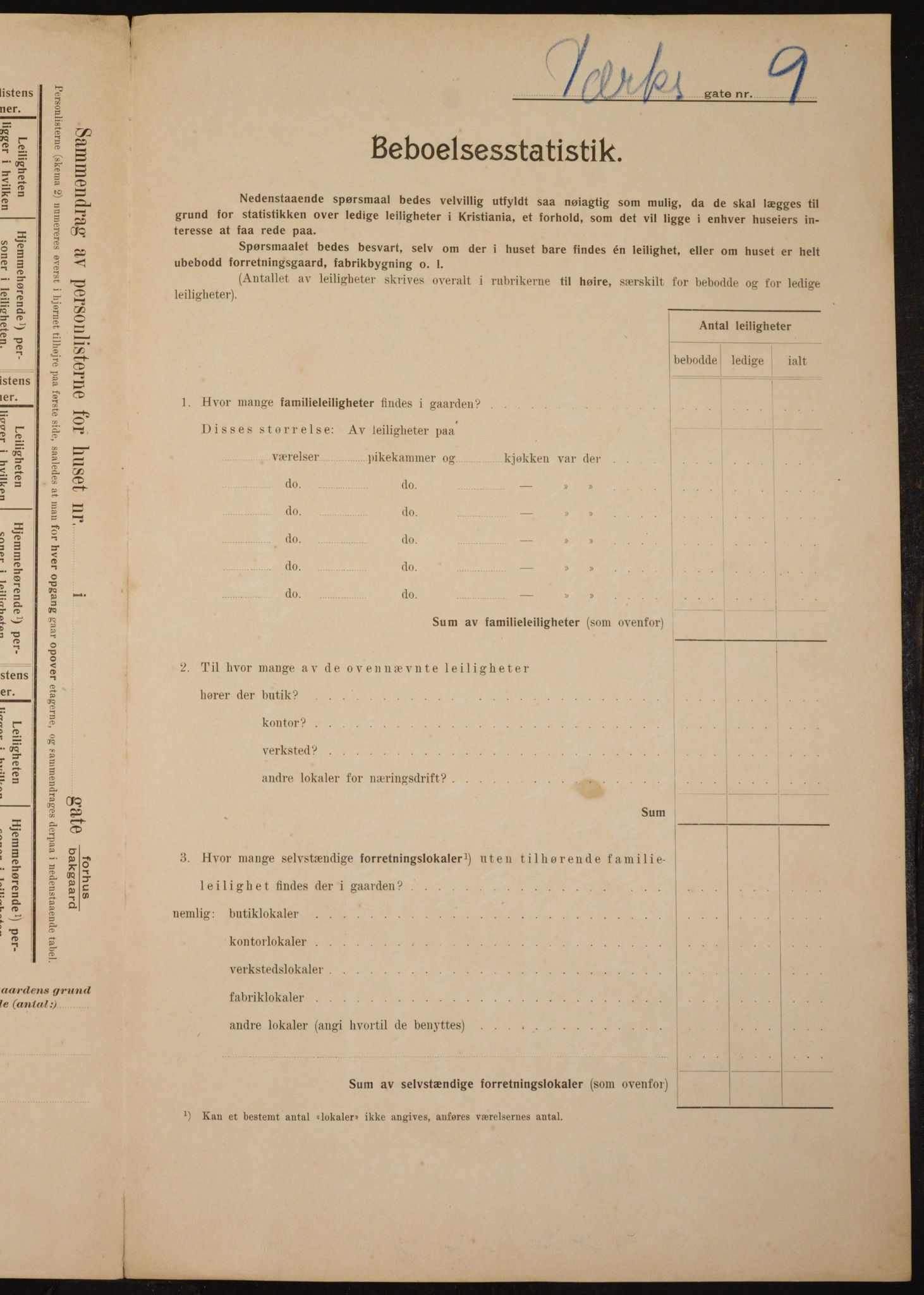 OBA, Municipal Census 1910 for Kristiania, 1910, p. 115578